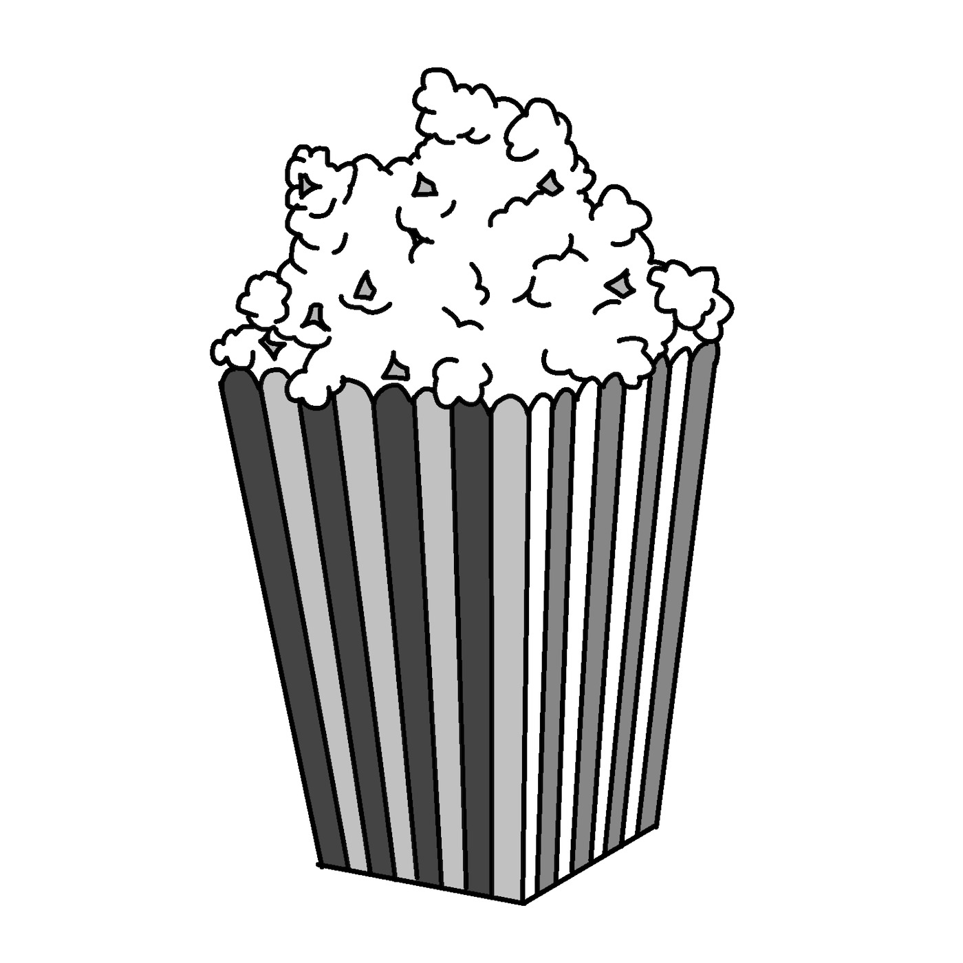 Popcorn In Striped Box Illustration png icons