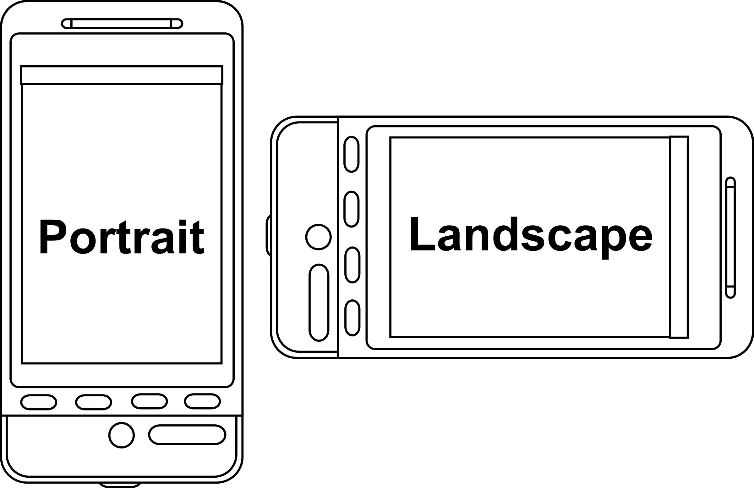 Portrait v Landscape Device Orientation PNG icons