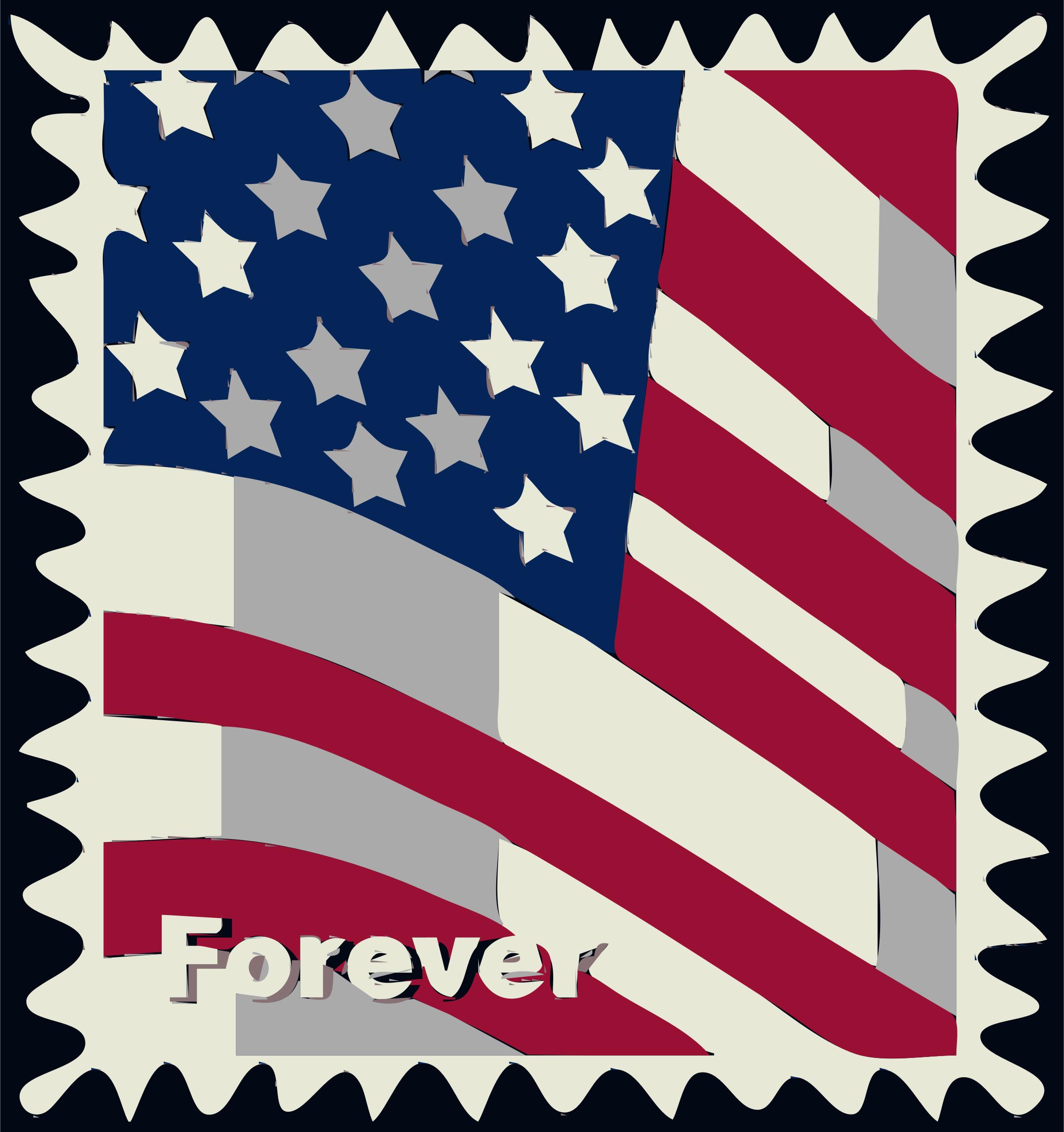 postal service stamp USA Flag png