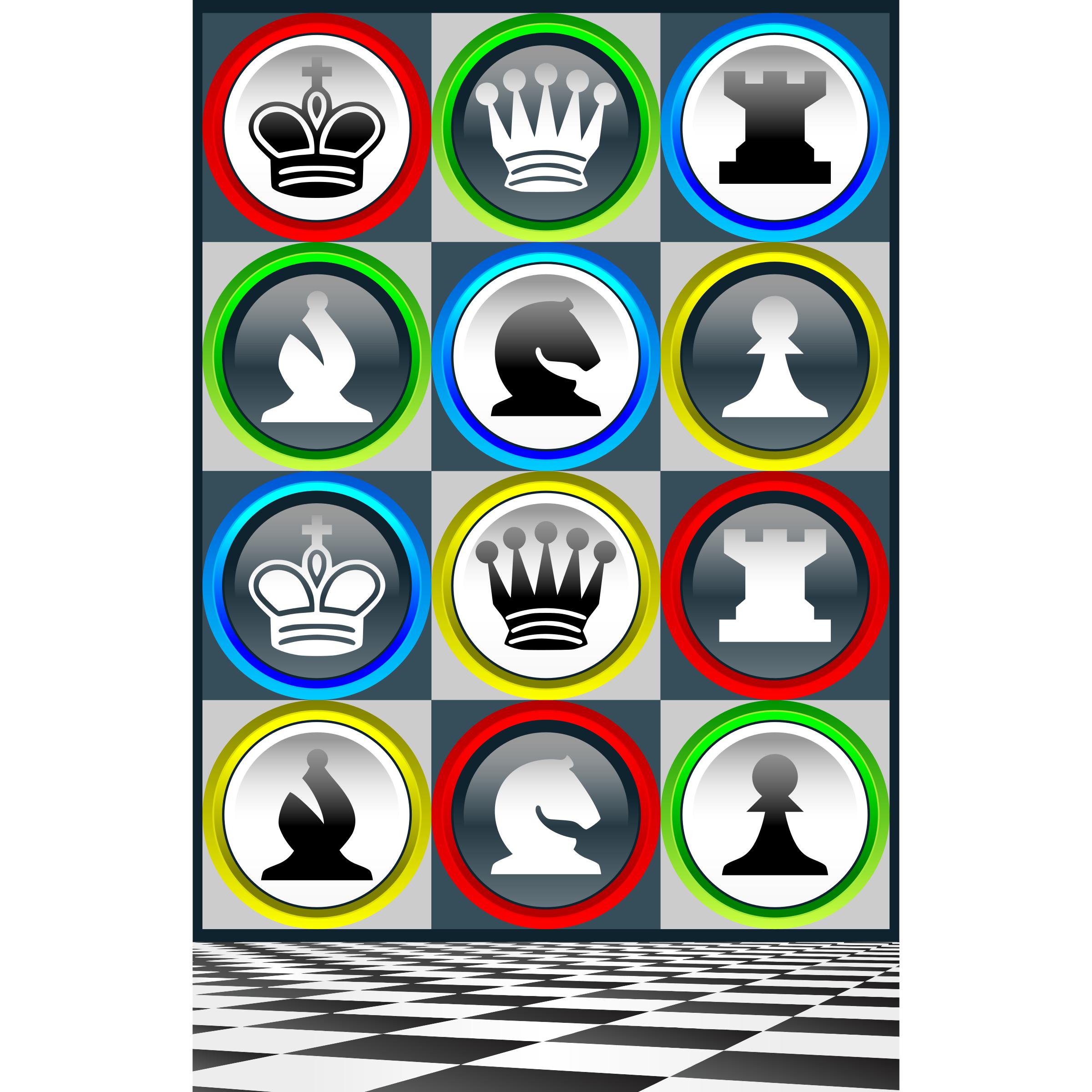 Poster Chess Patterns / Poster Patrones Ajedrez de Colores png