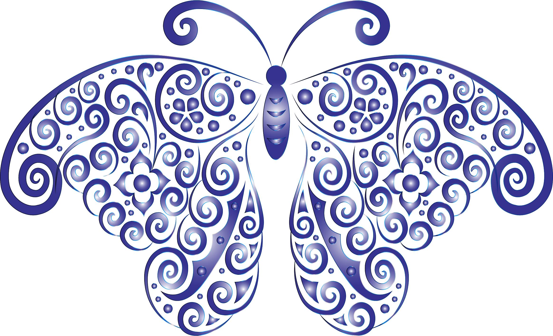 Prismatic Floral  Butterfly Silhouette icons