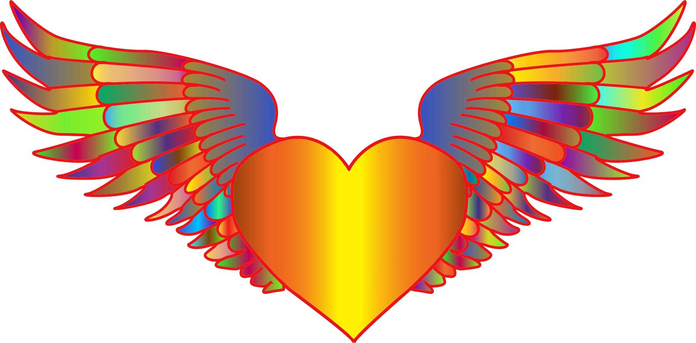 Prismatic Flying Heart png