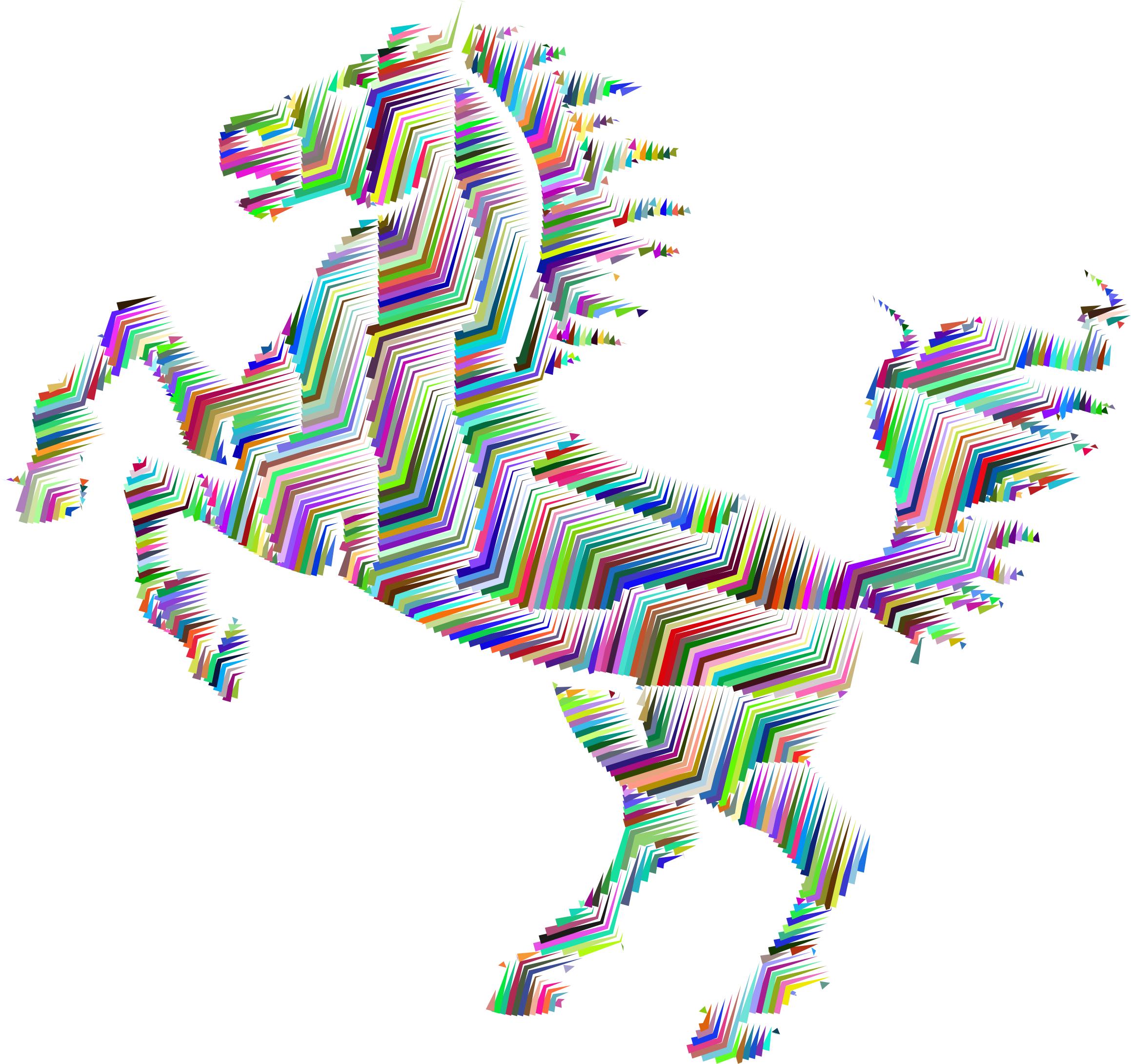 Prismatic Horse Silhouette Abstract Line Art png
