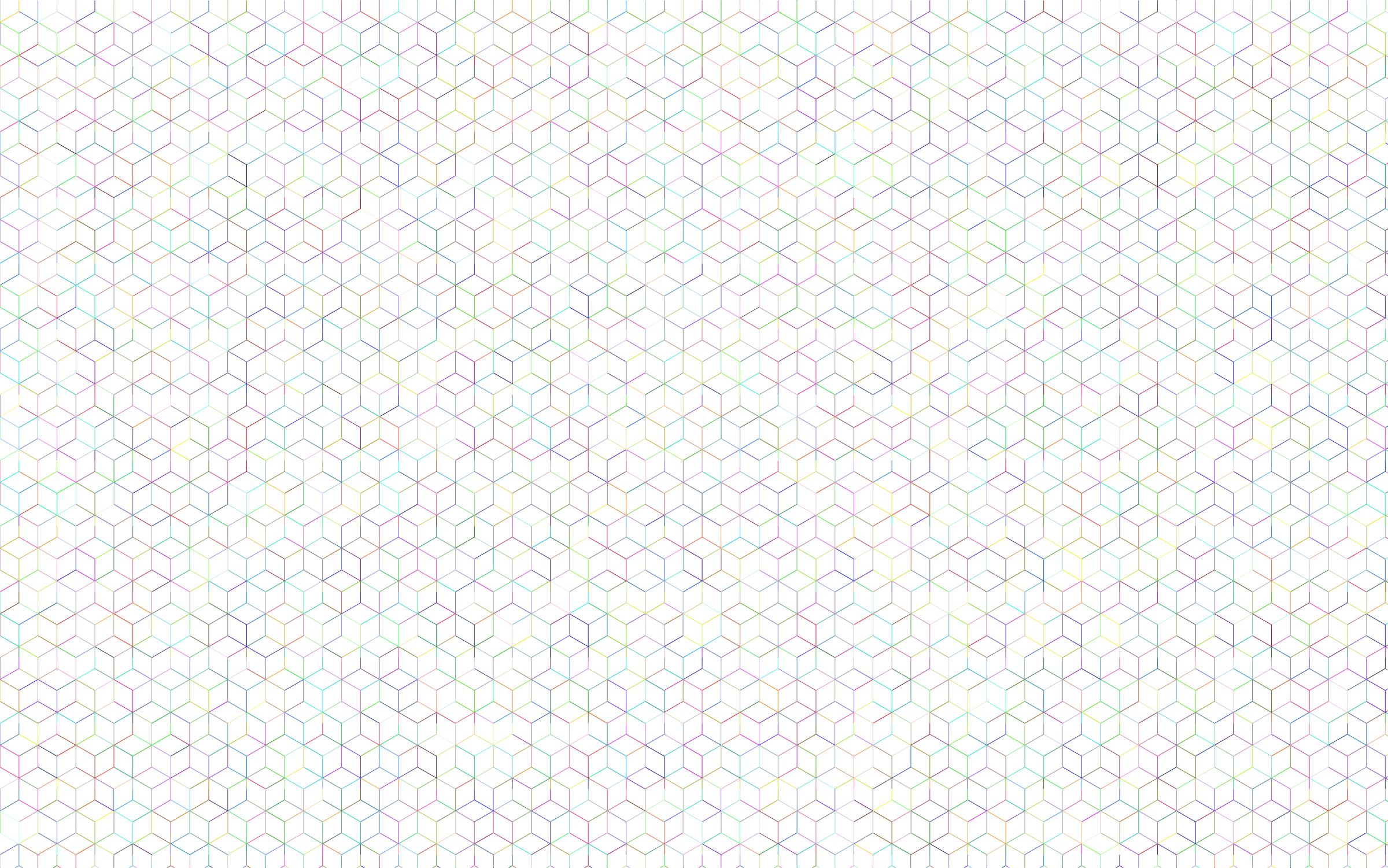 Prismatic Isometric Cube Wireframe Pattern No Background png