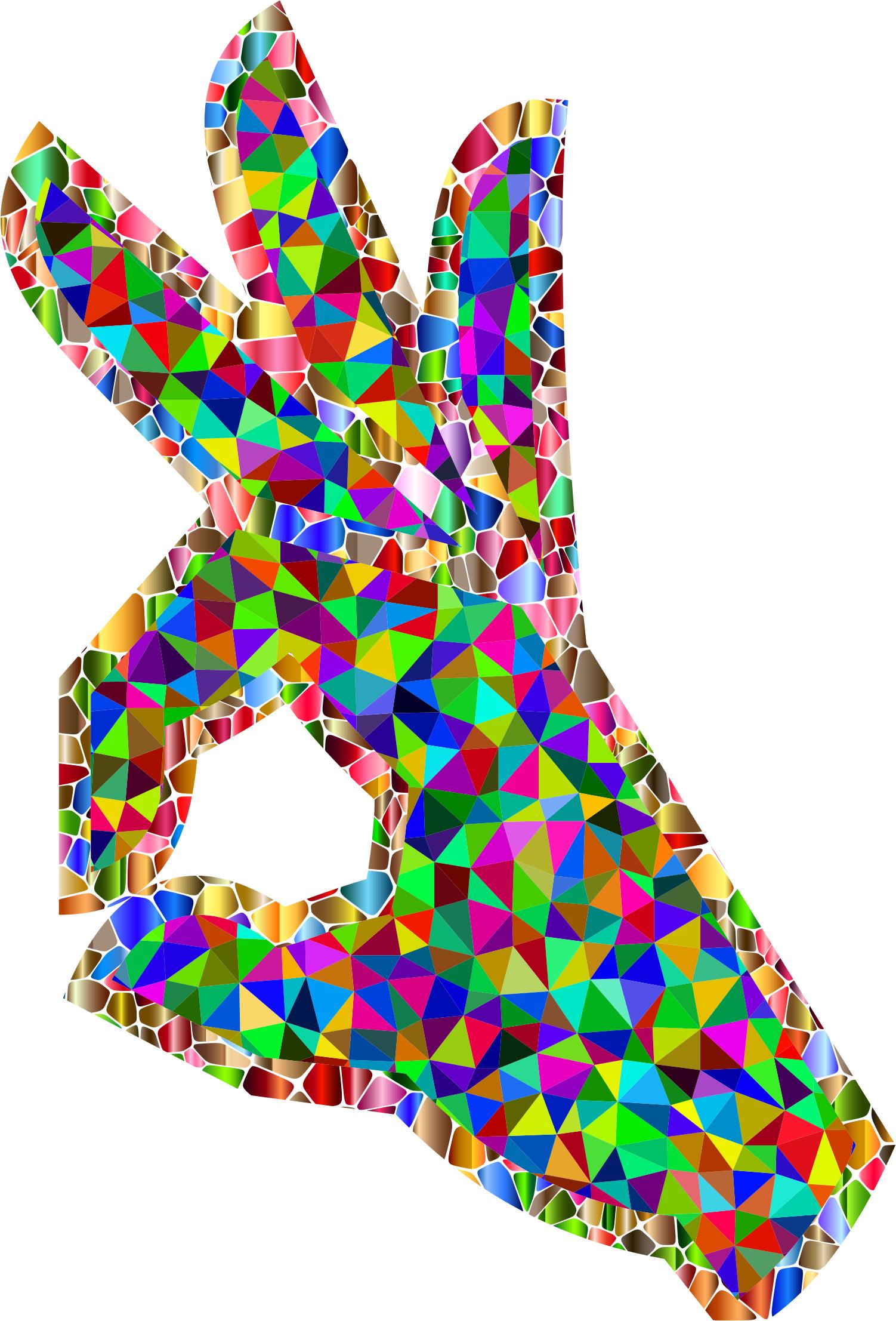 Prismatic Low Poly OK Perfect Hand Sign Emoji 2 png