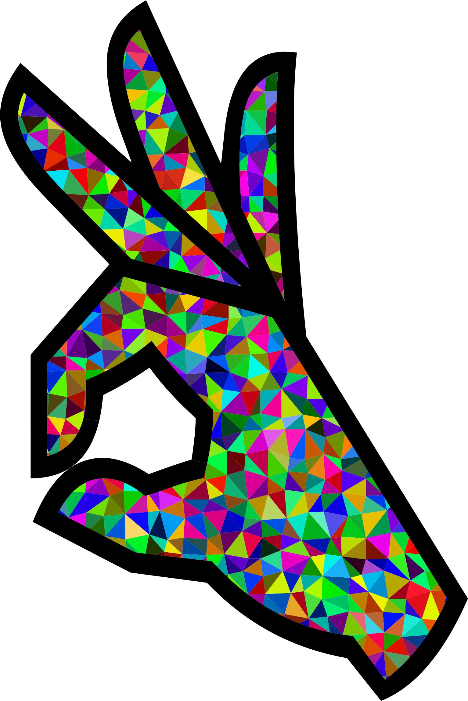 Prismatic Low Poly OK Perfect Hand Sign Emoji png