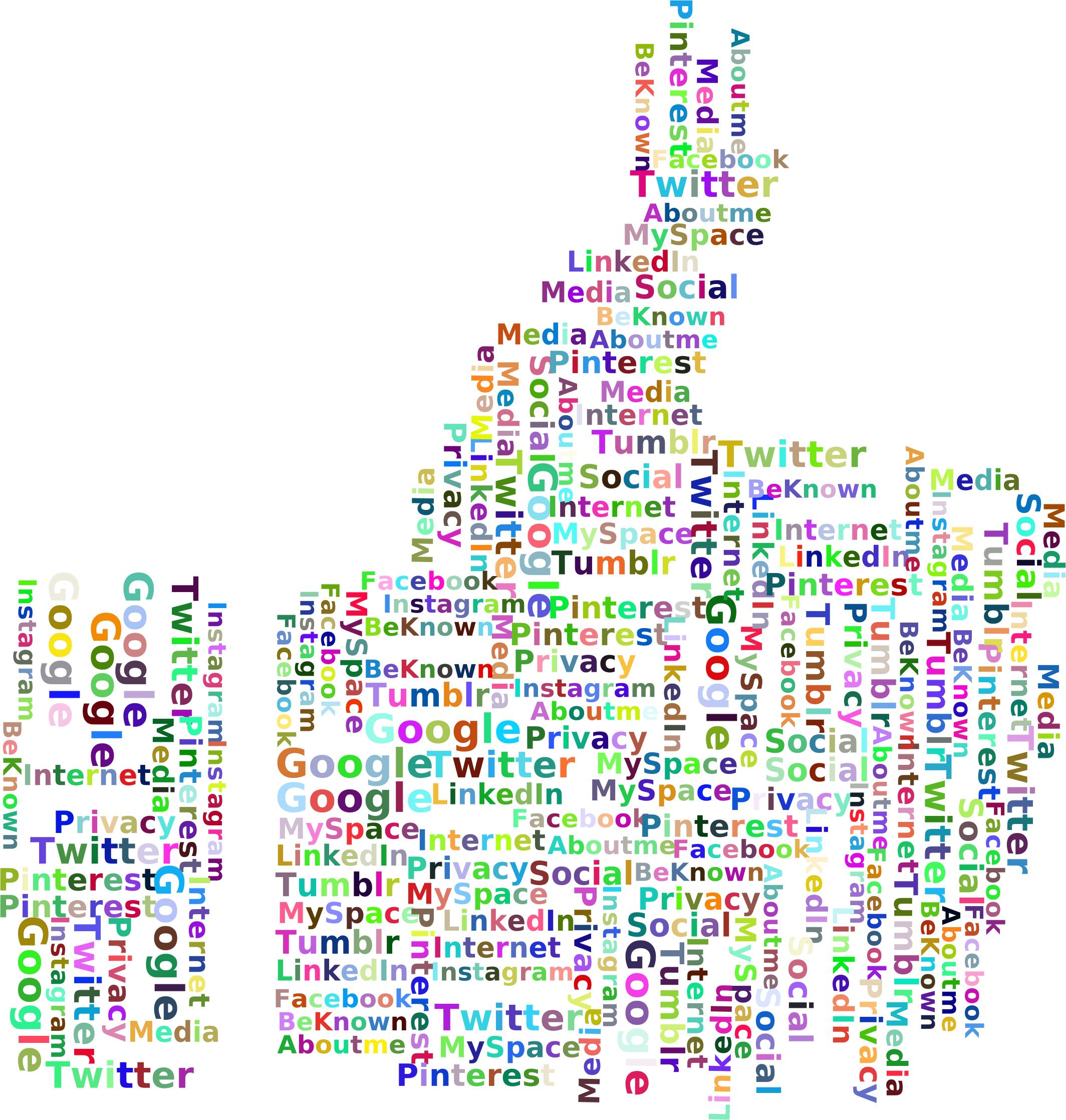 Prismatic Thumbs Up Social Media Word Cloud icons