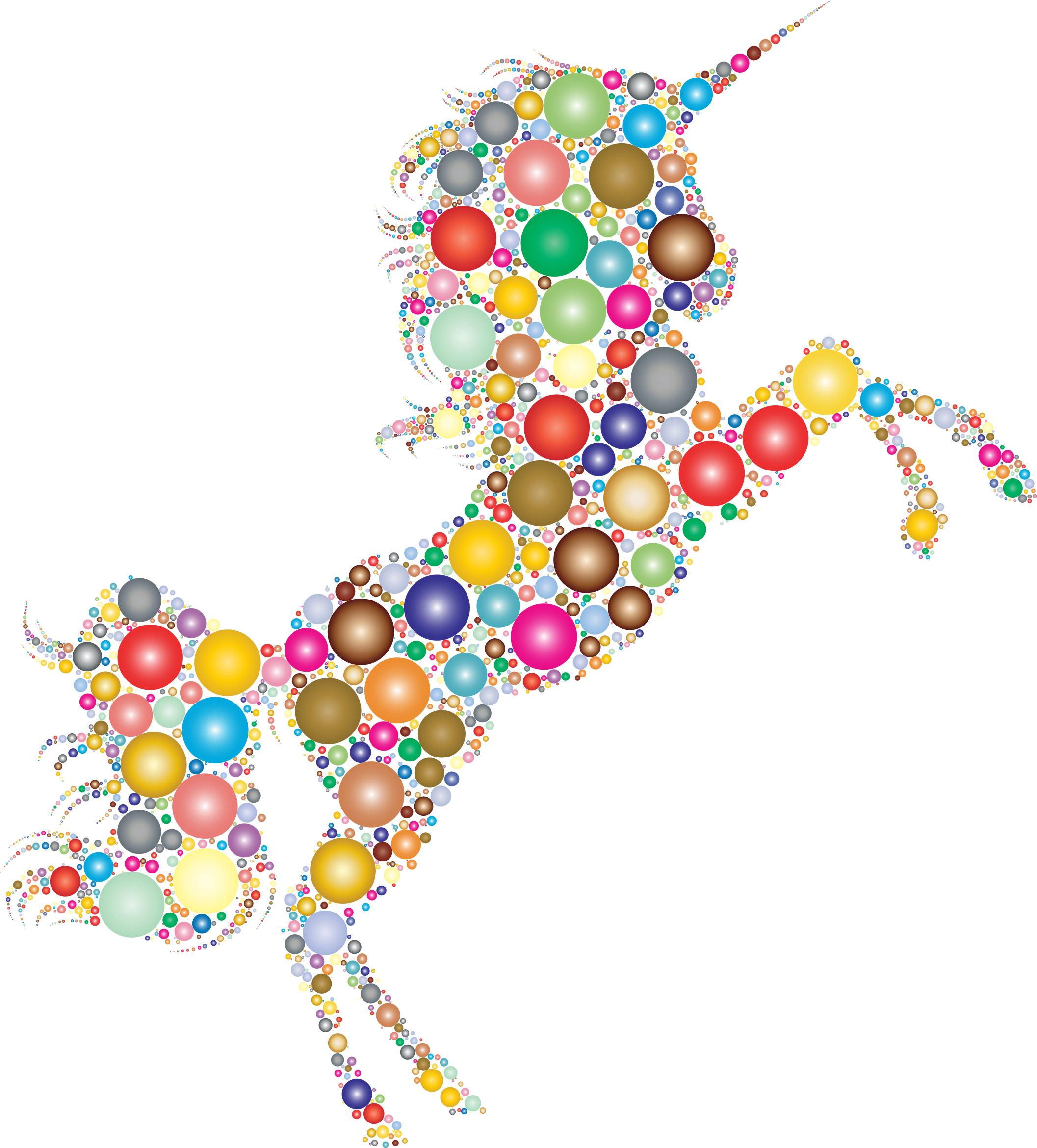 Prismatic Unicorn Silhouette 2 Circles 2 No Background png