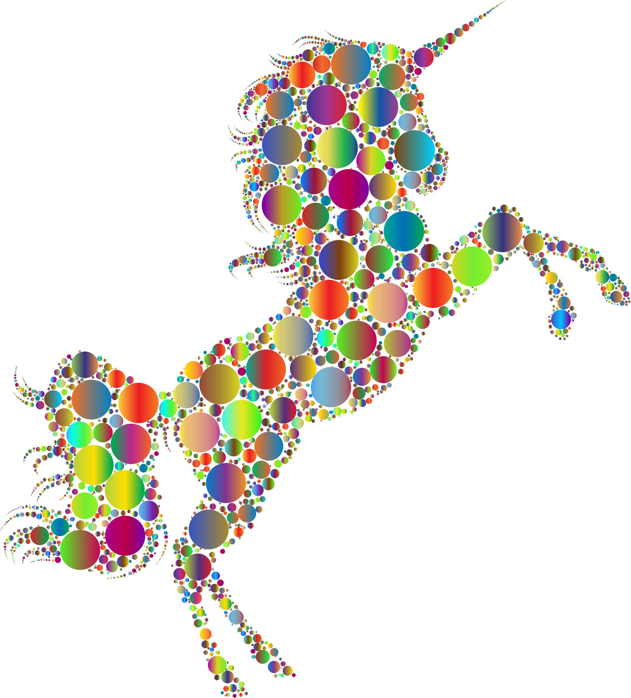 Prismatic Unicorn Silhouette 2 Circles 4 No Background png