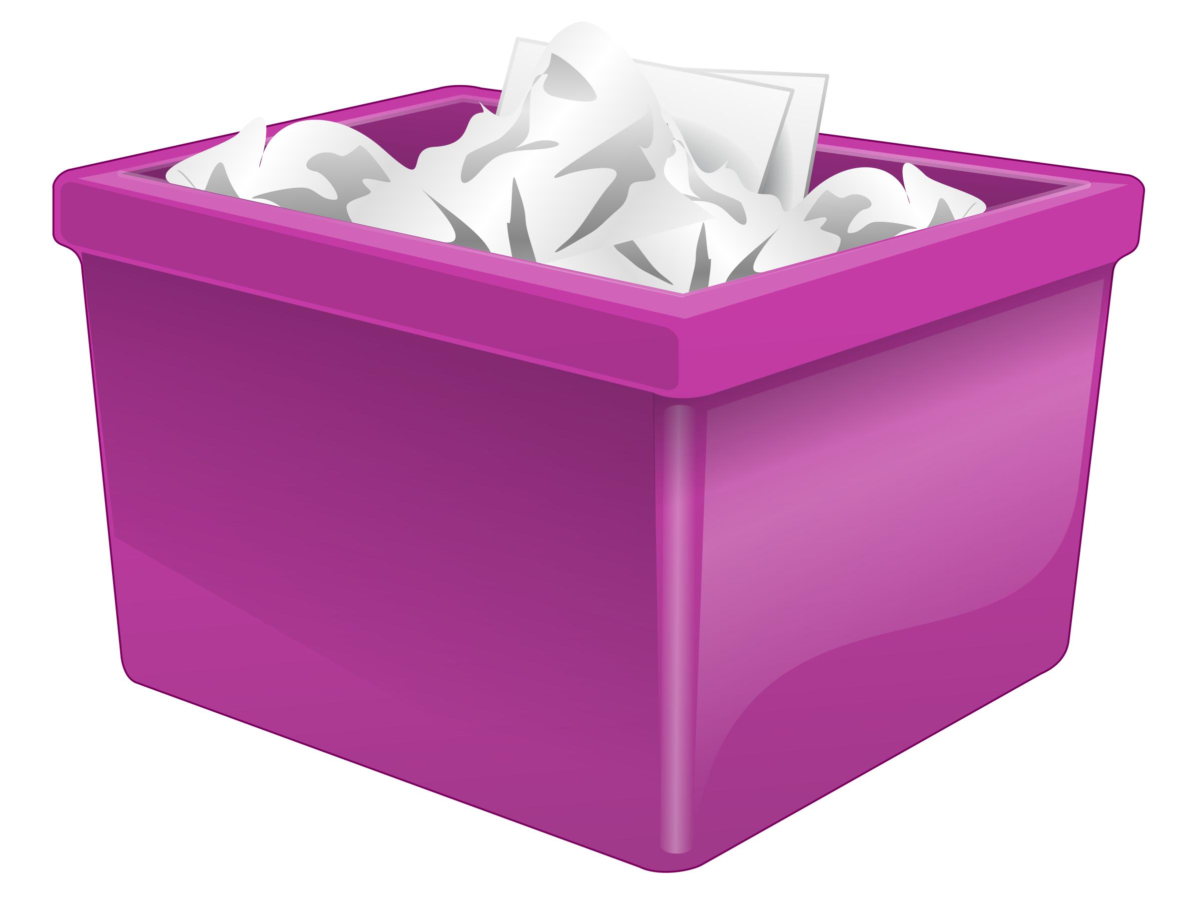 Purple Plastic Box Filled With Paper png
