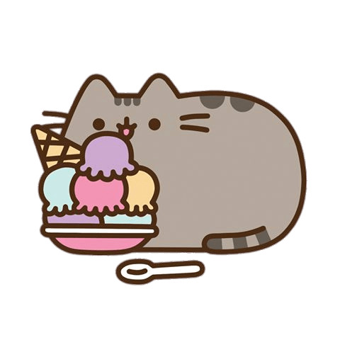 Pusheen Eating Ice Cream PNG icons