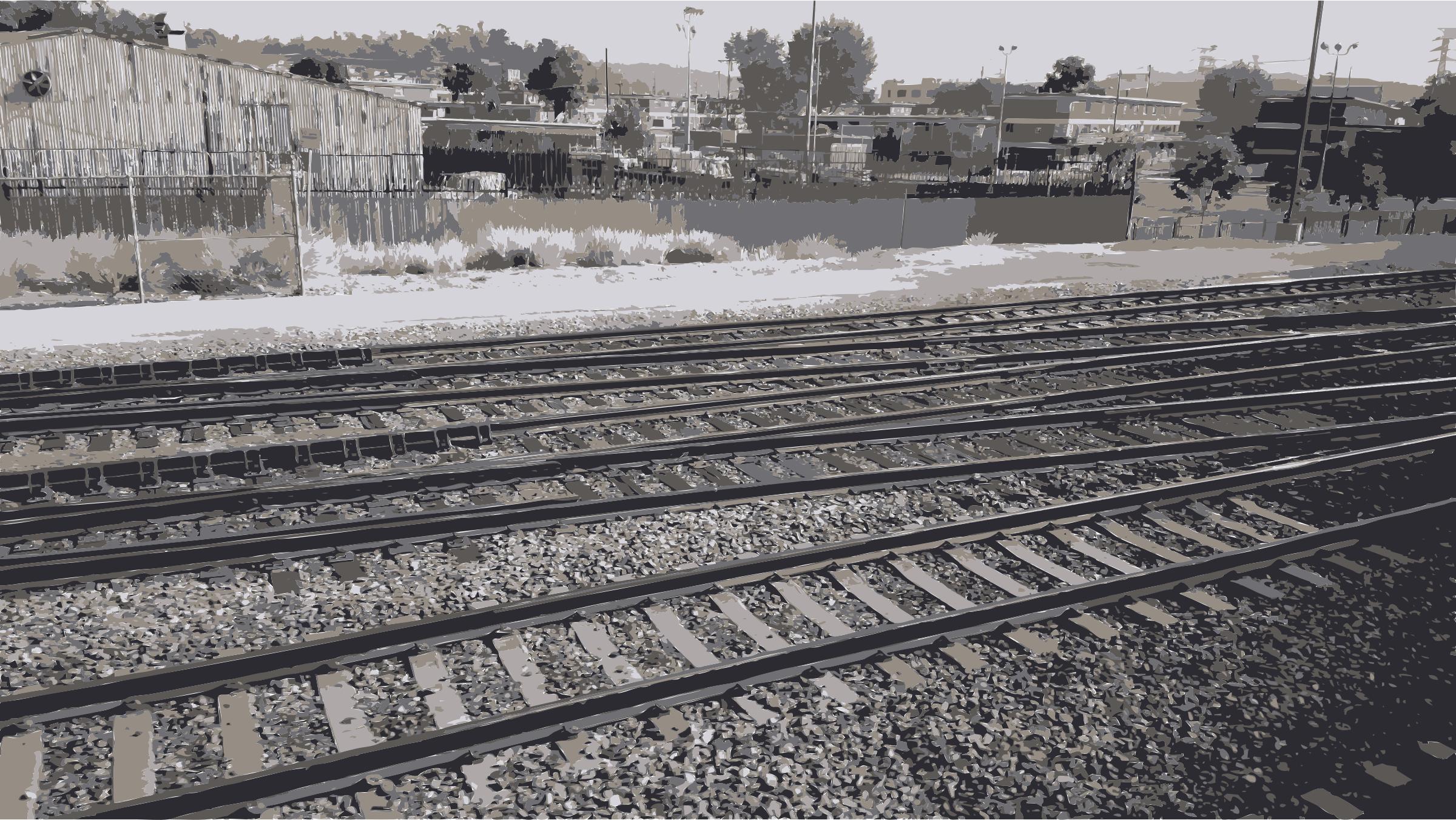 Rail road tracks for train png