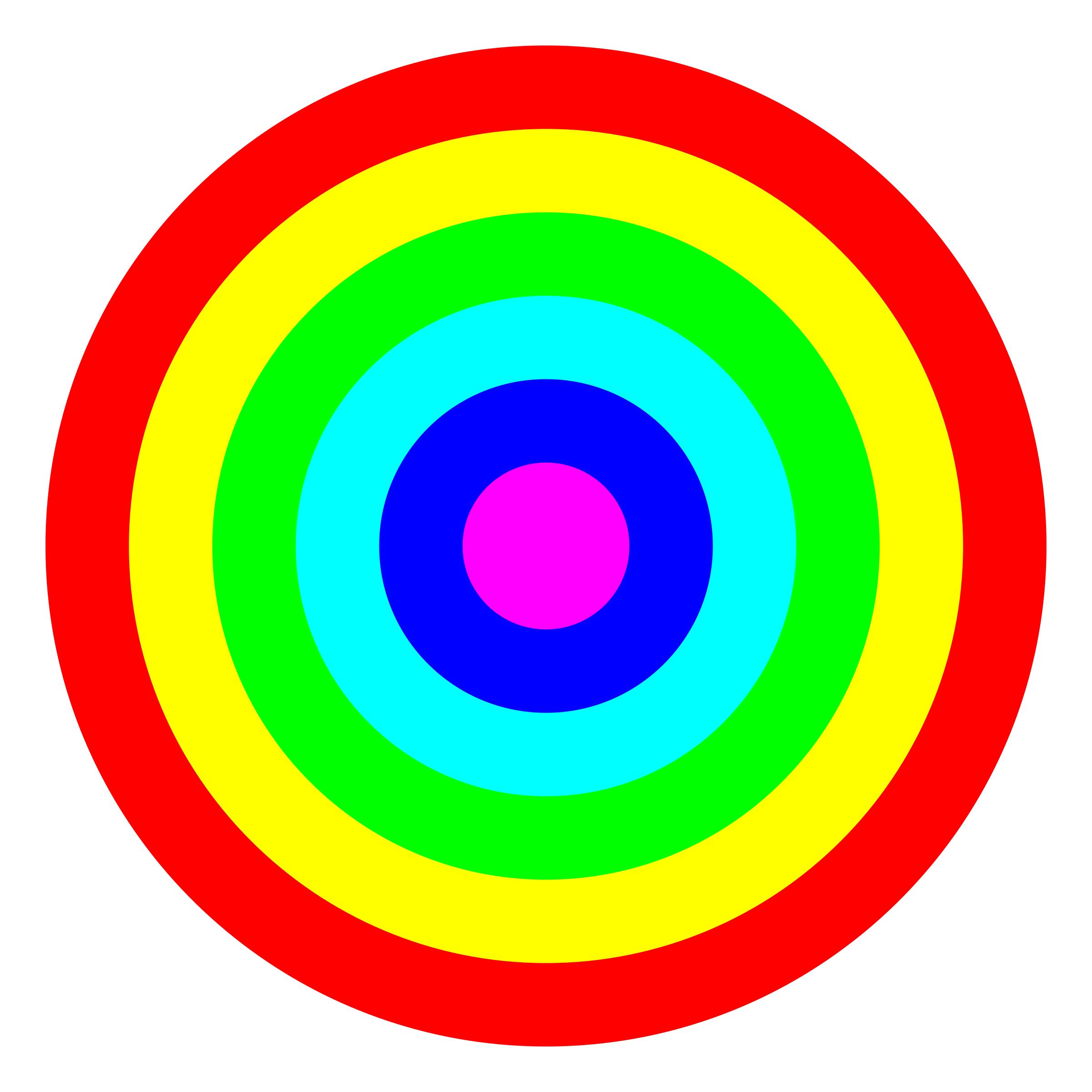 rainbow circle target 6 color png