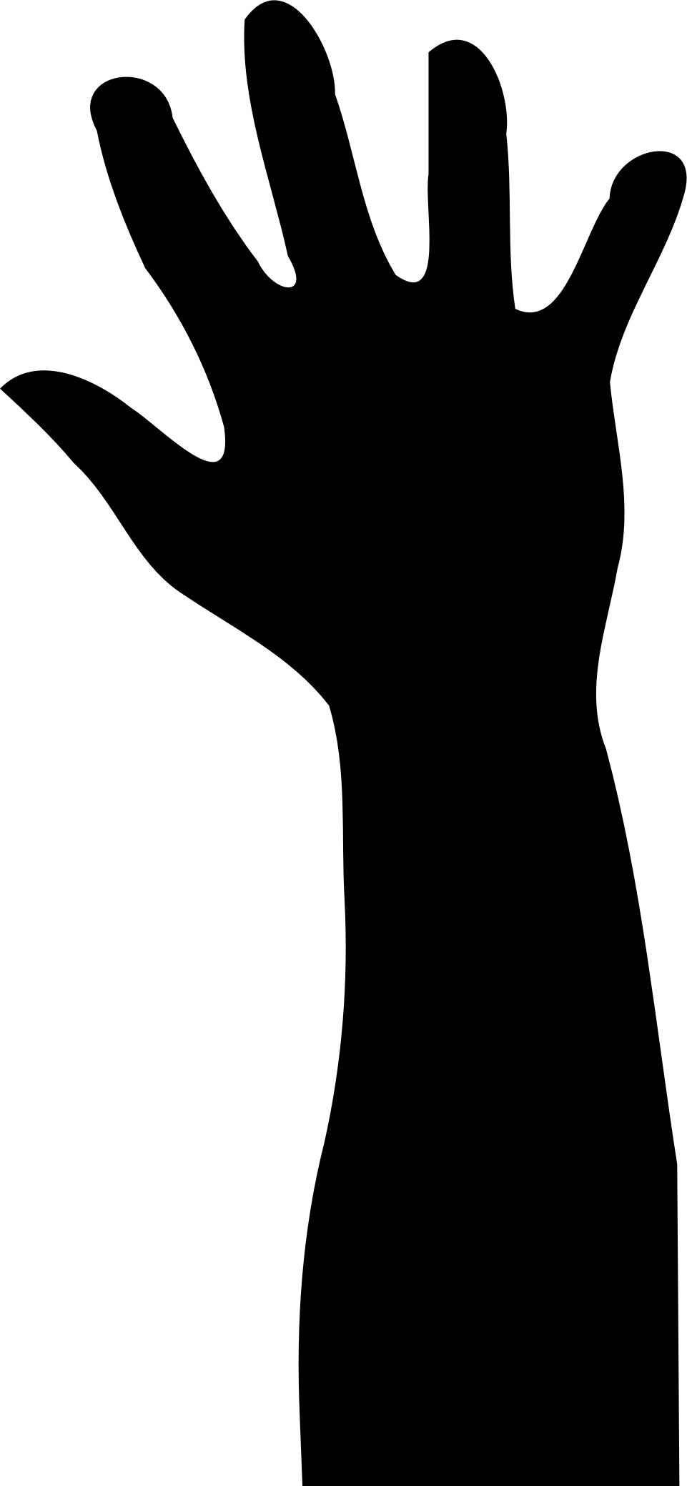 Raised Hand in Silhouette png