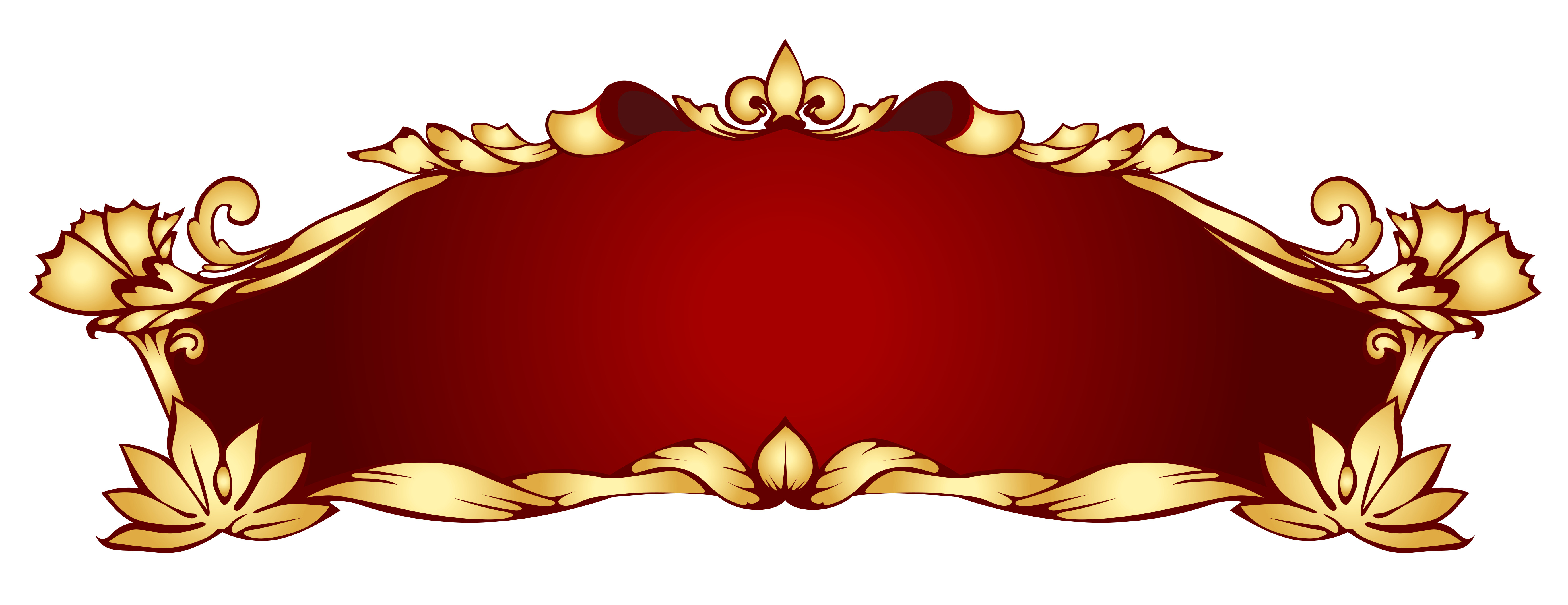 Red Gold Art Nouveau Banner png