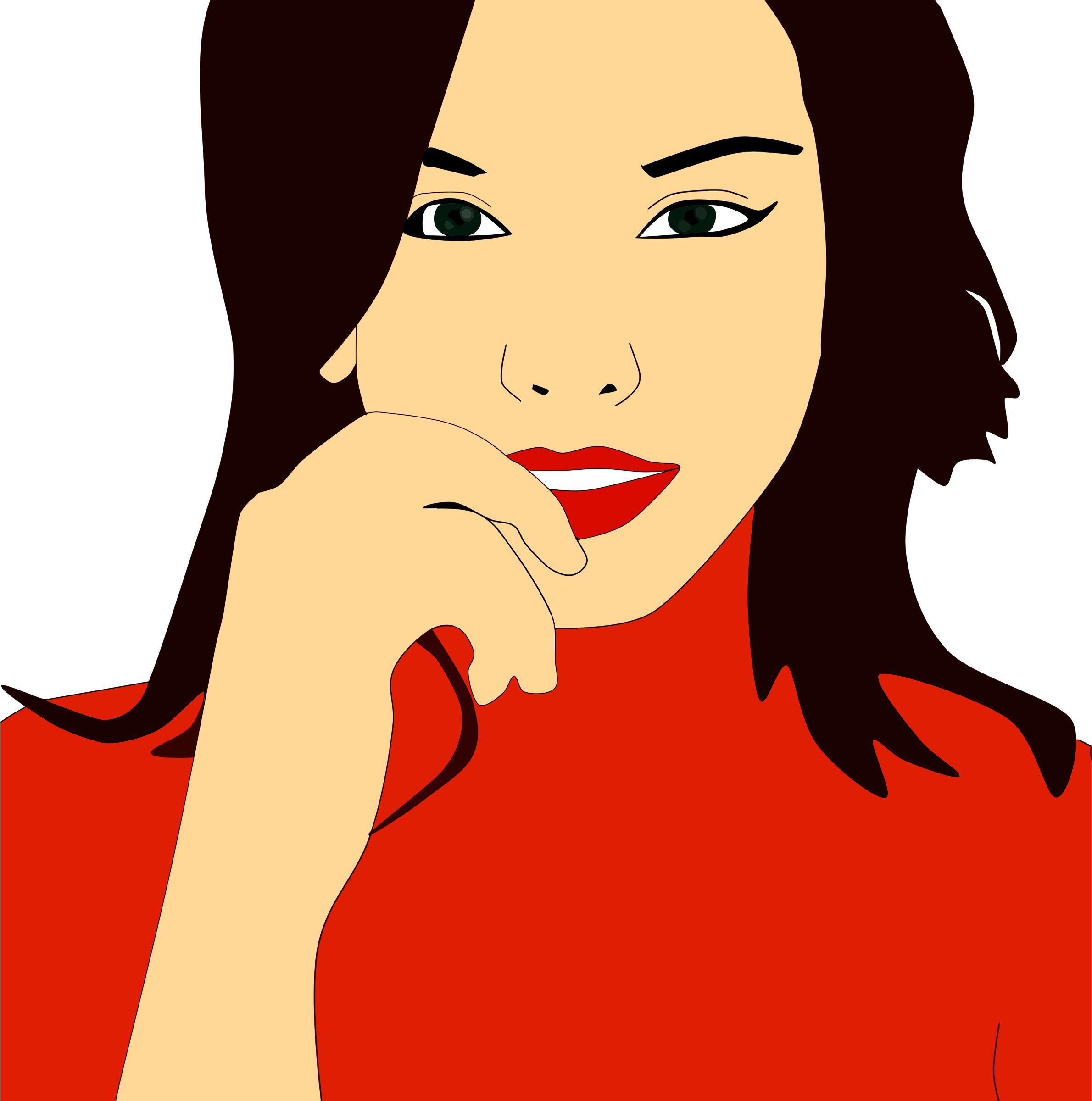 Red Lipstick Woman Portrait icons