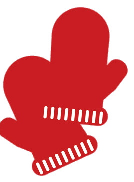 Red Mittens With White Details Illustration png icons
