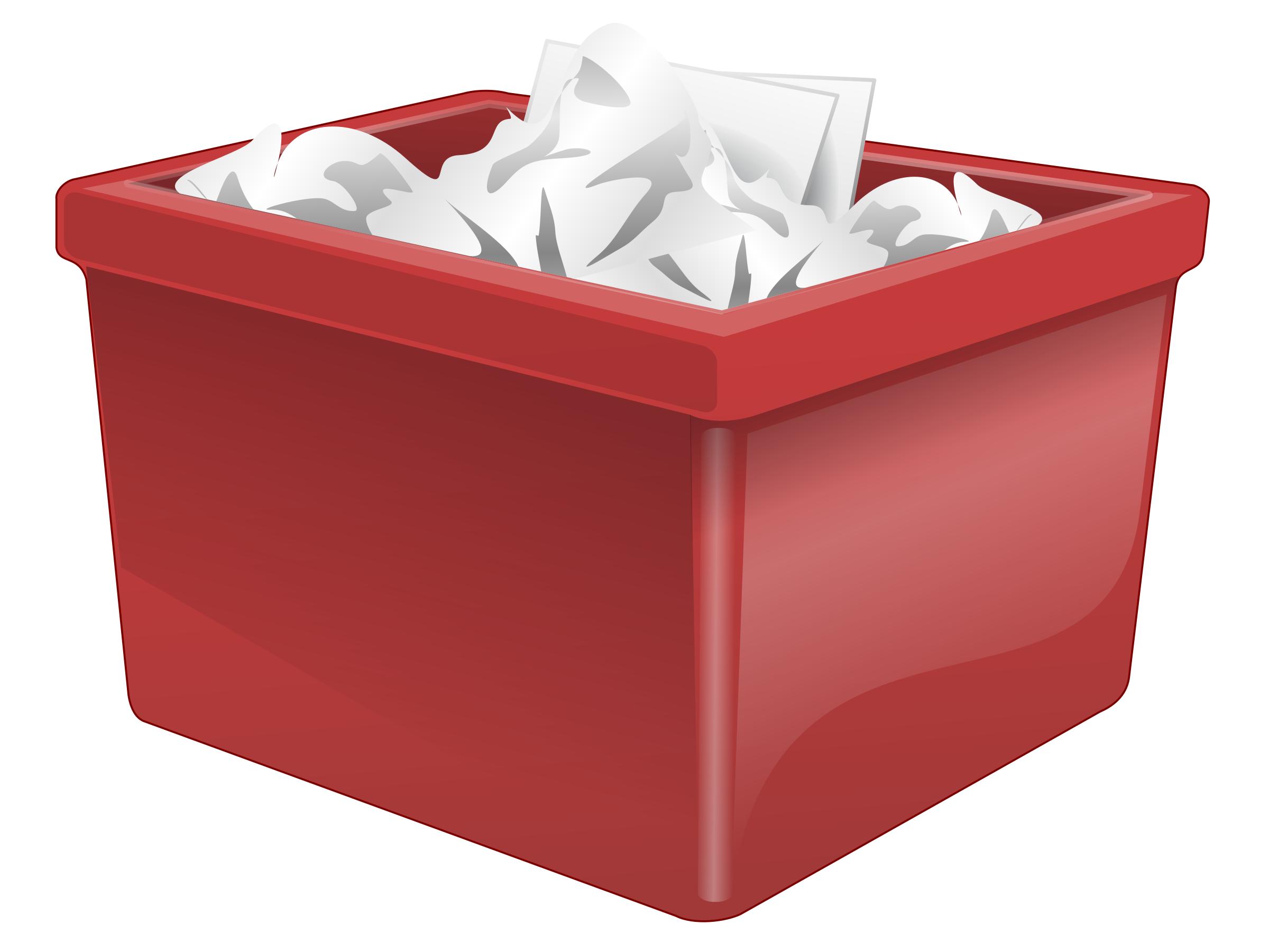 Red Plastic Box Filled With Paper png