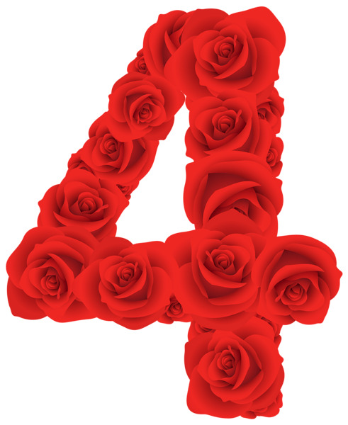 Red Roses Four Number png icons