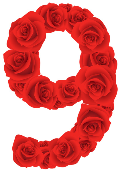 Red Roses Nine Number icons