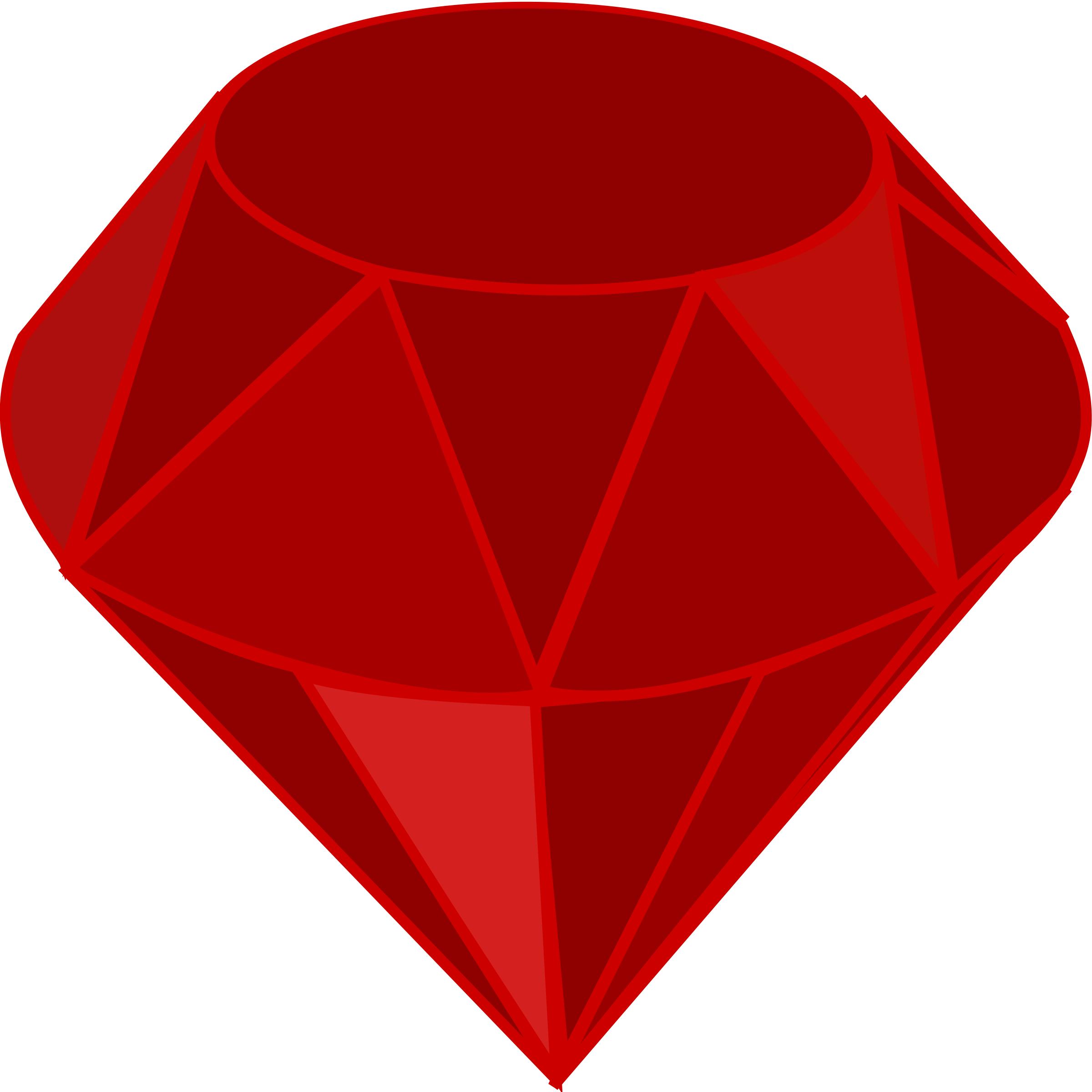 Red ruby, no transparency, no shading, square area png