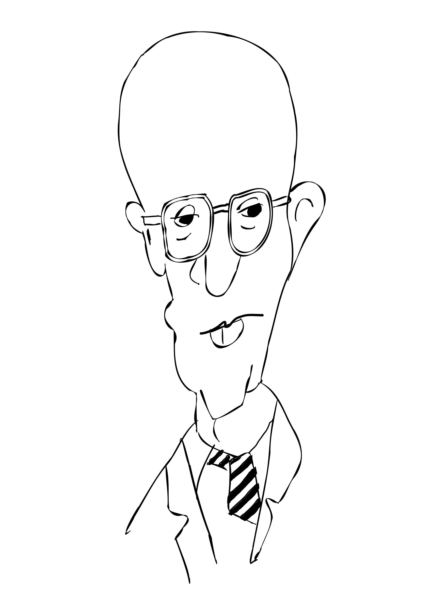 Remix of Woody Allen Caricature Outline png