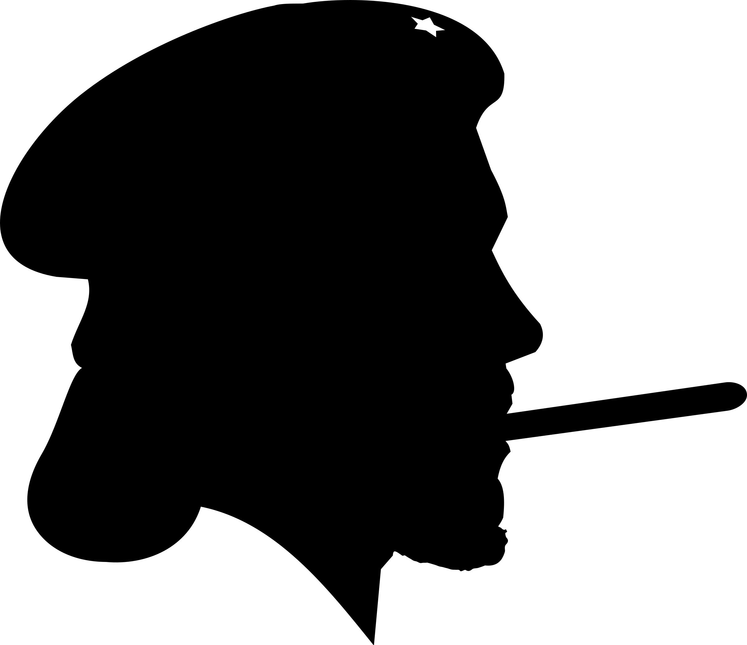 Revolutionary with cigar Silhouette Profile png