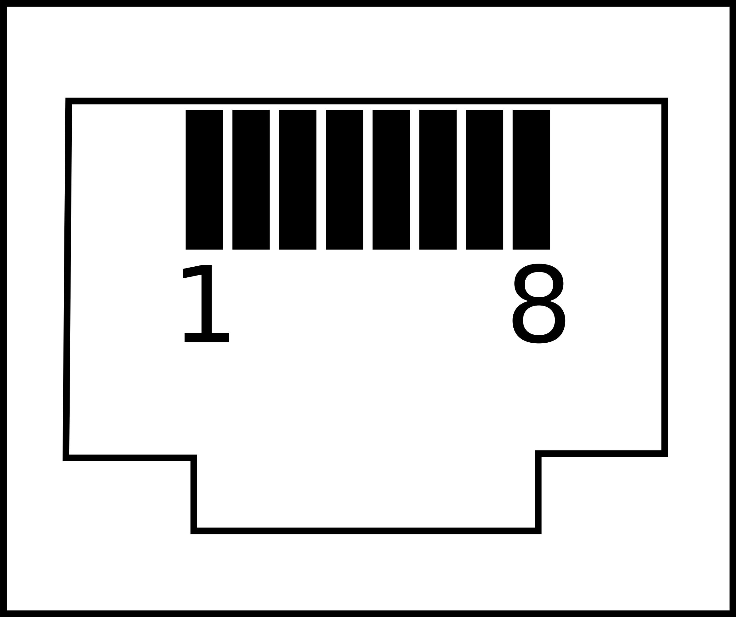RJ45 with pin numbers PNG icons