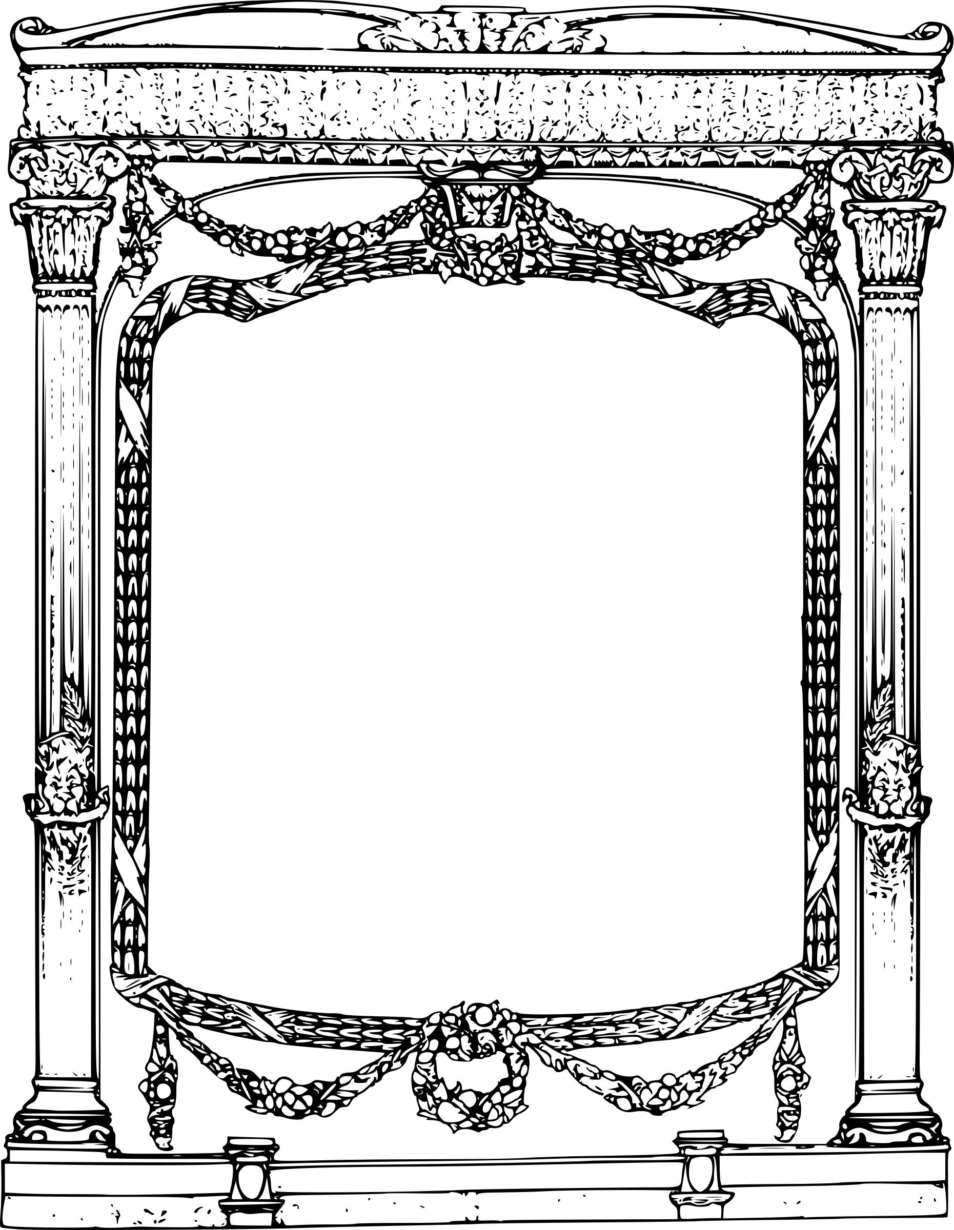 Roman Frame with Lions png