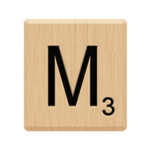 Scrabble Tile M png