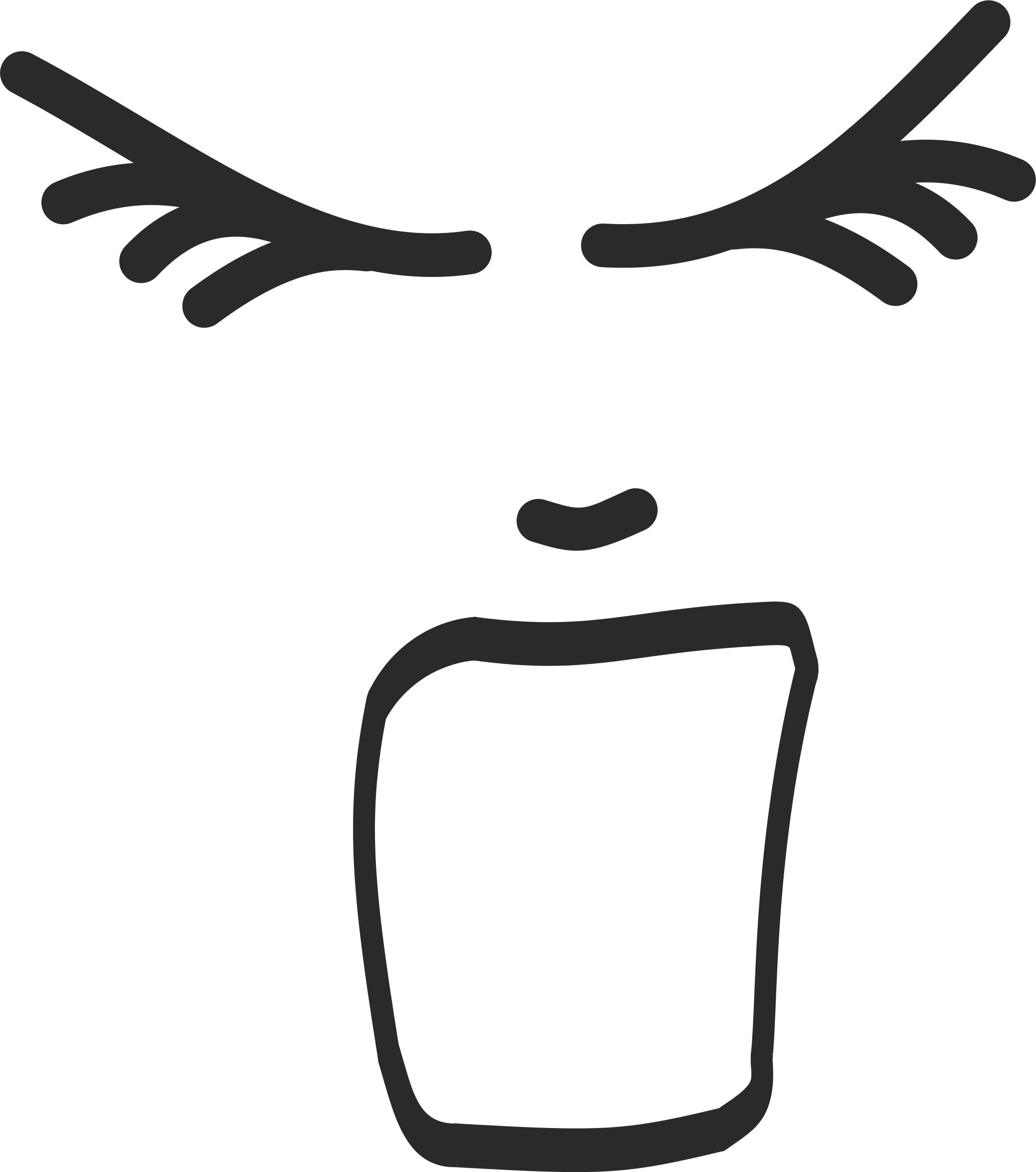 Screaming face line drawing png