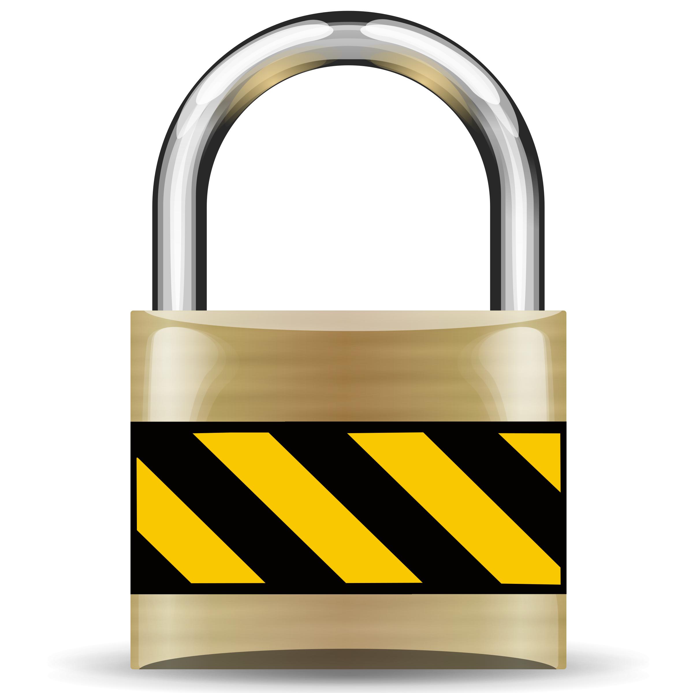 Secure Padlock Gold PNG icons