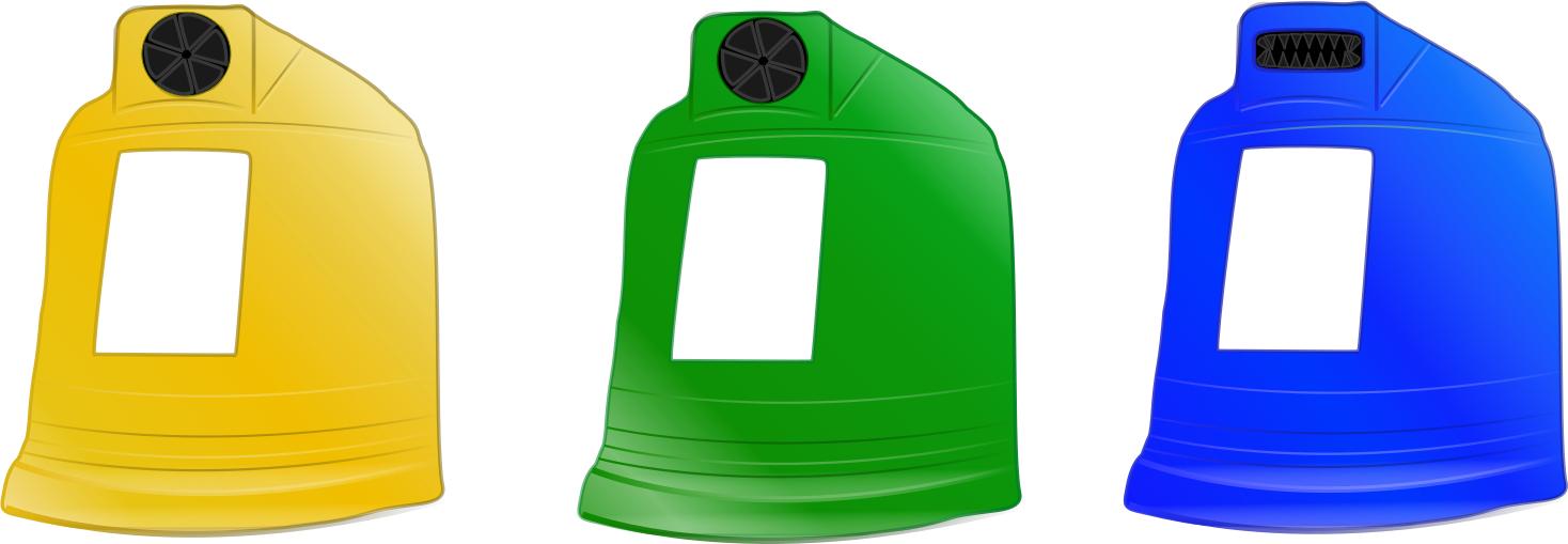 Selective recycling container in romania - plastic & metal, glass, paper png