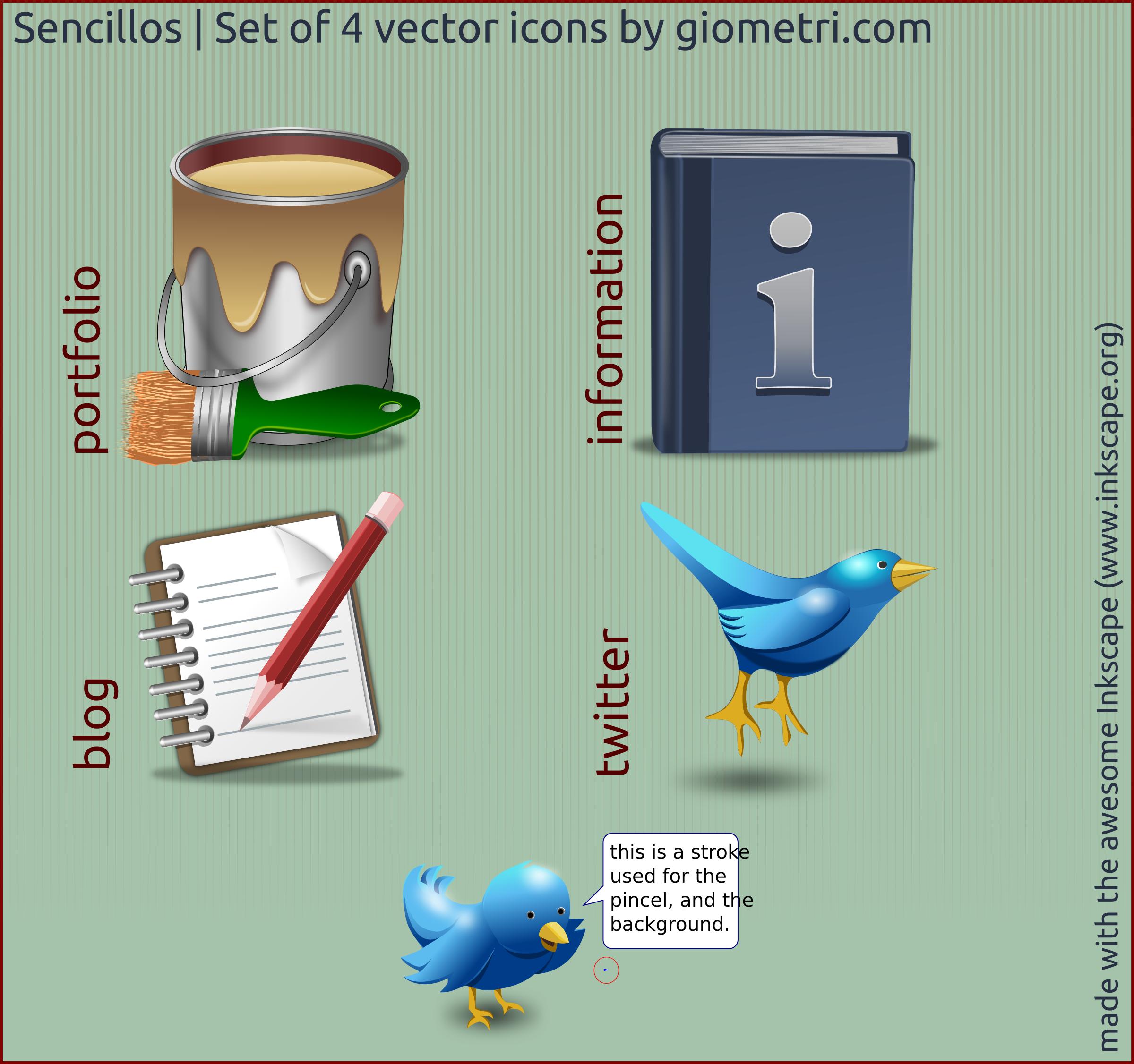 Sencillo 4 vector icons PNG icons