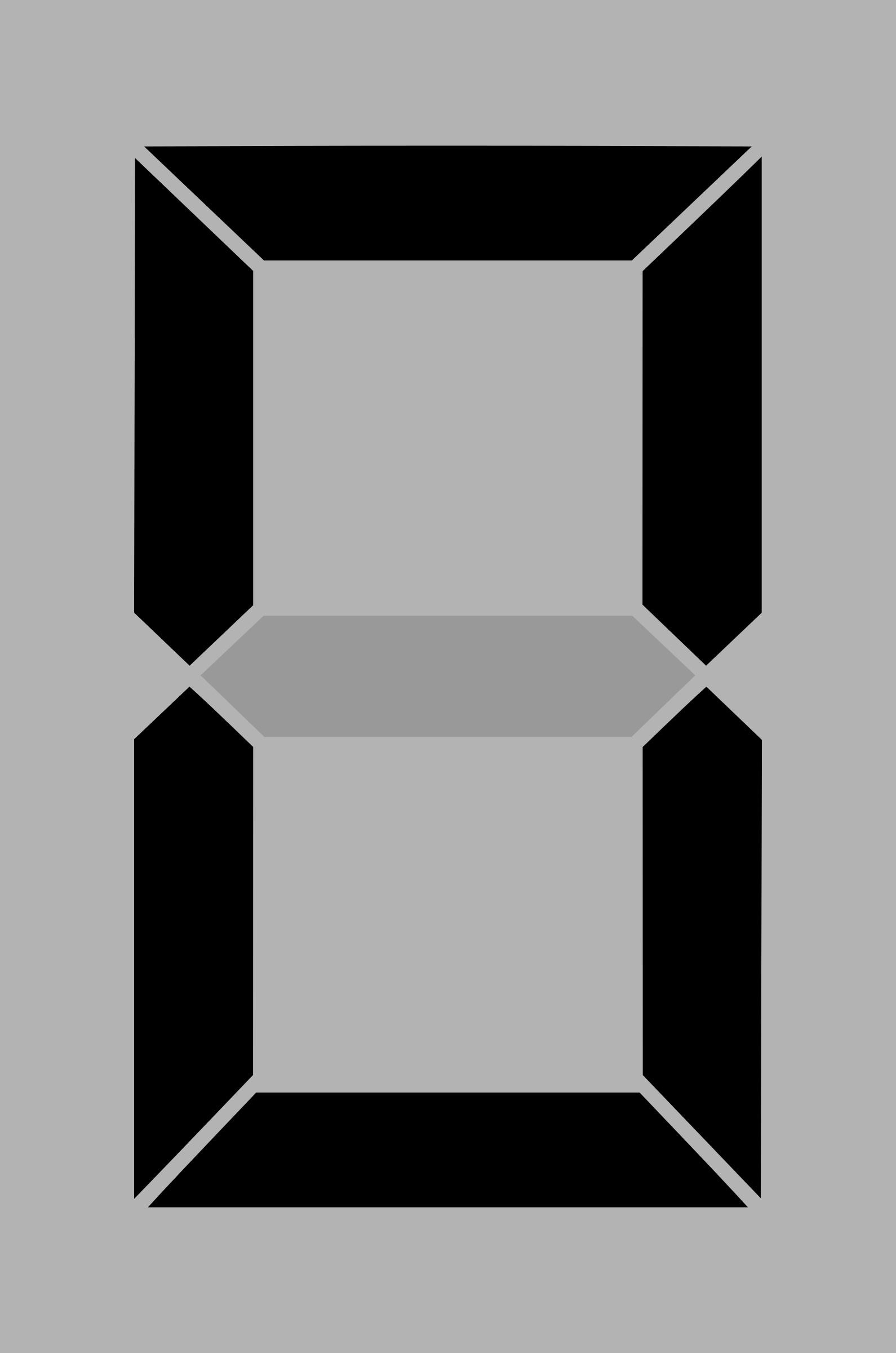 Seven segment display gray 0 png