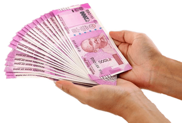 Several Rupee Notes Presented In Hands png icons