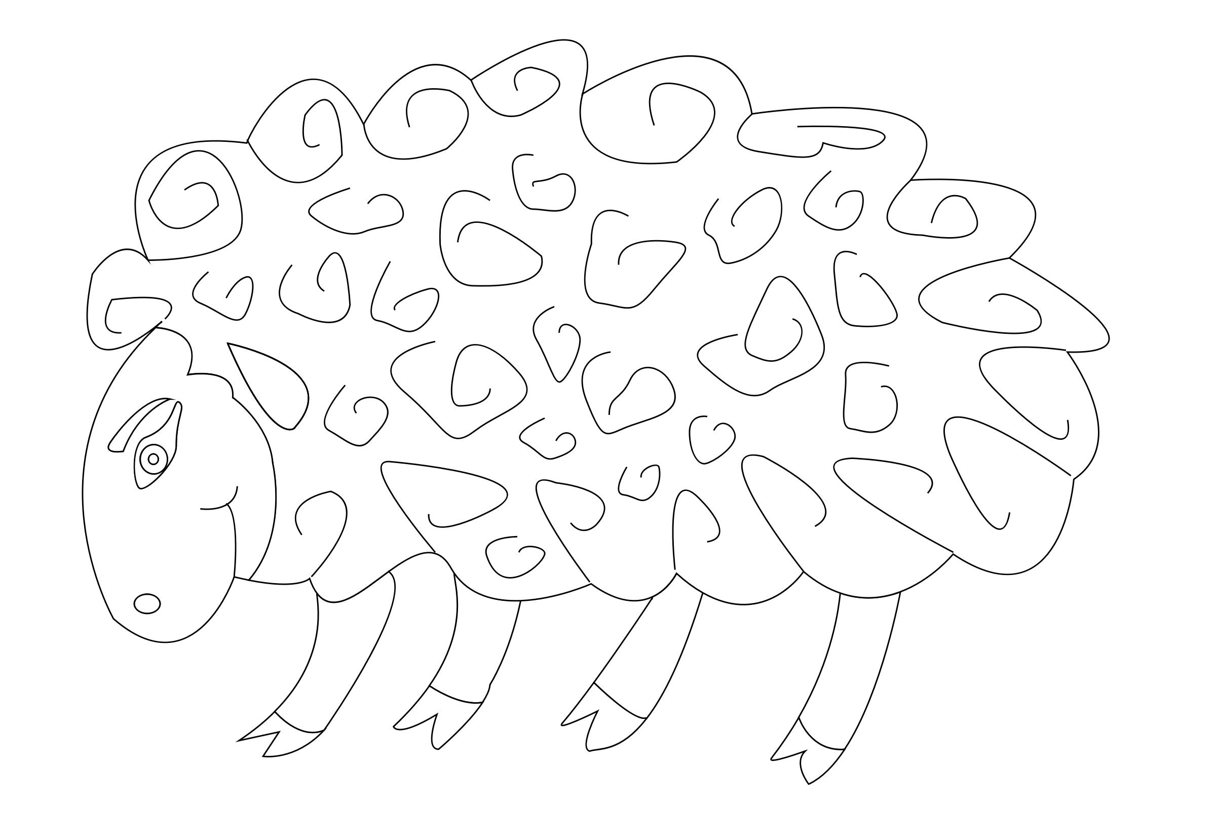 sheep vector coloring png