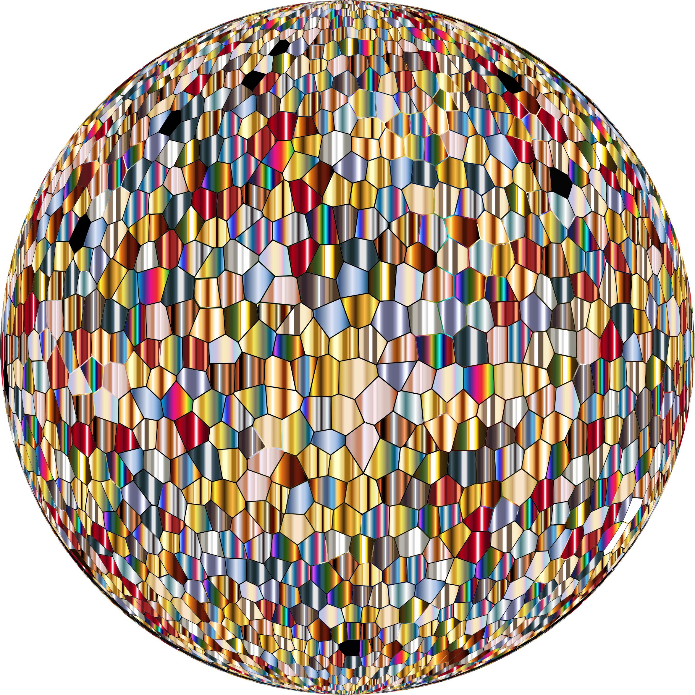 Shimmering Iridescent Mosaic Tiles Sphere png