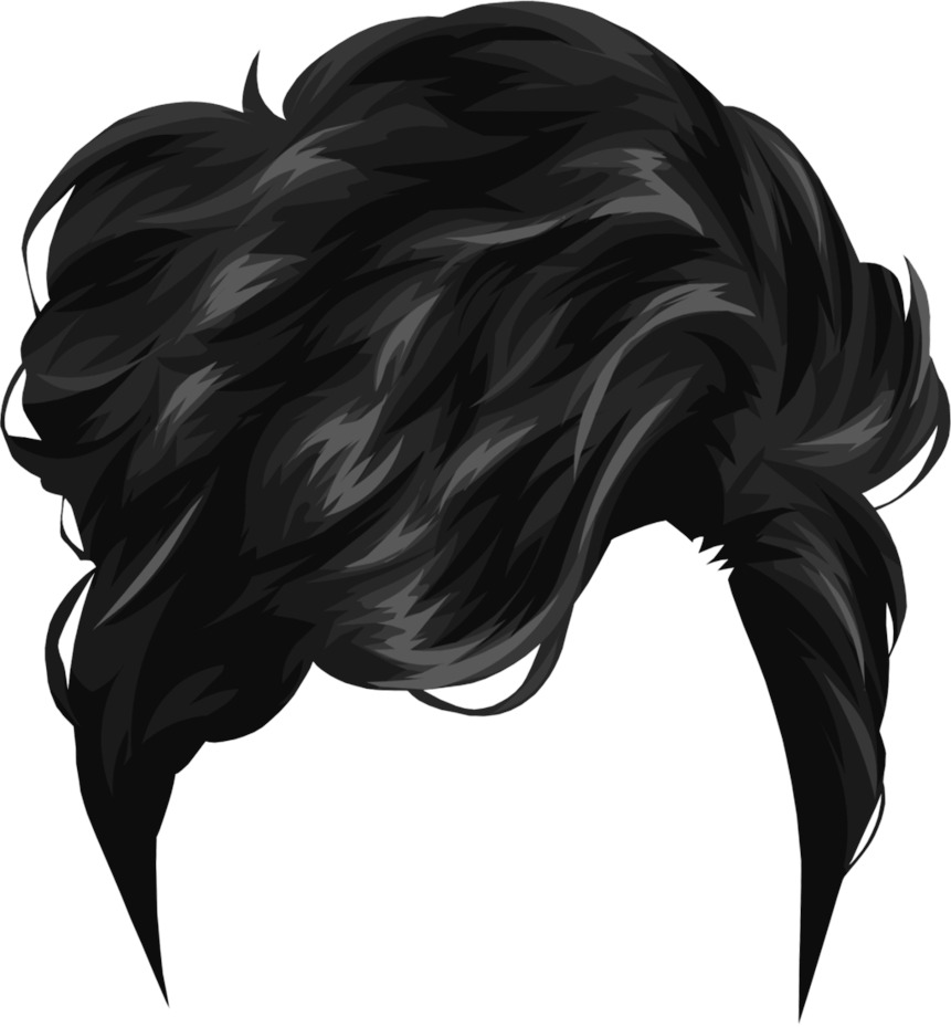Short Black Drawing Hair png icons