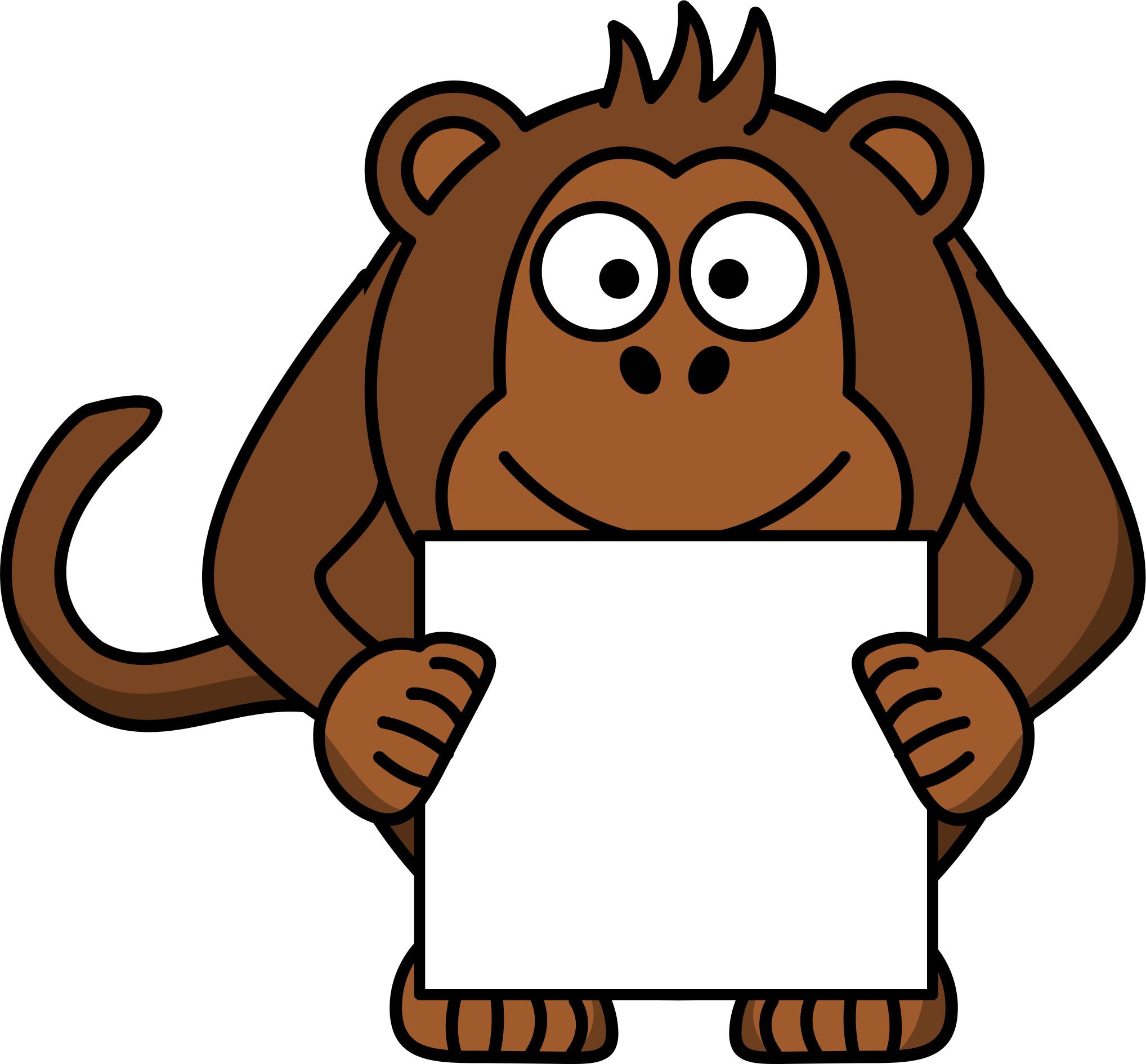 sign-holding monkey png