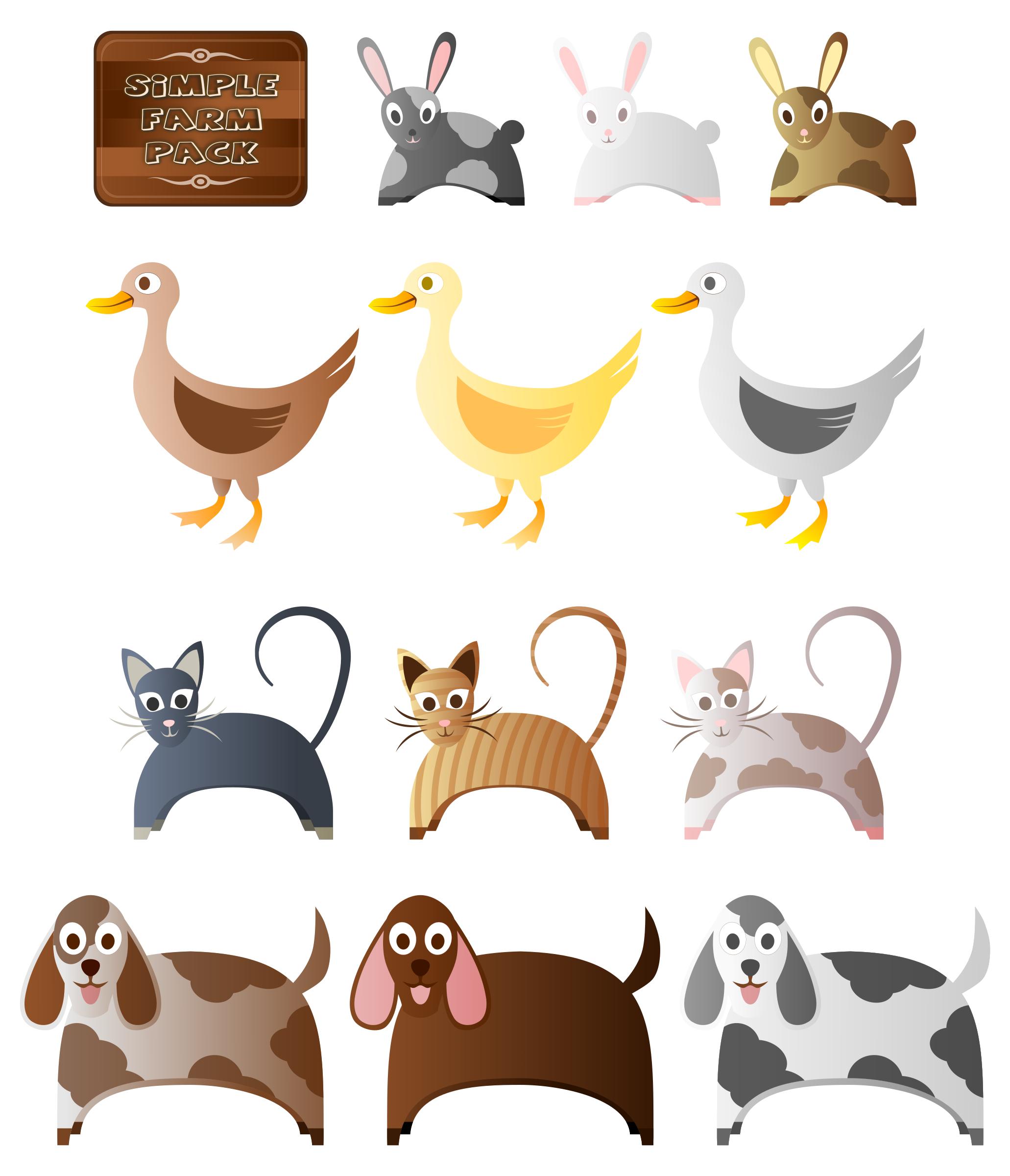 Simple Farm Animals 2 PNG icons