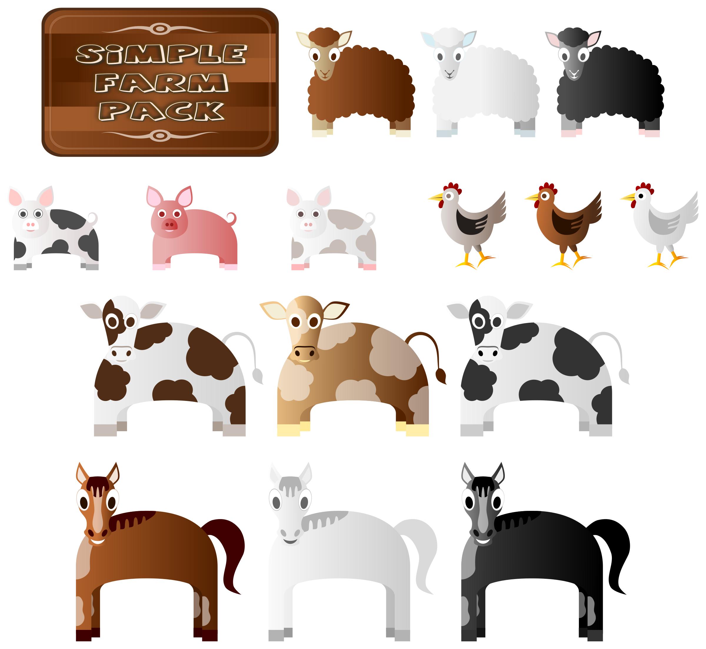 Simple Farm Animals png