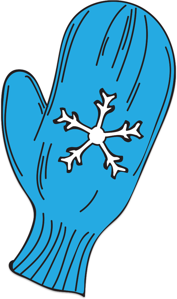 Single Blue Mitten With Snowflake Decoration png icons
