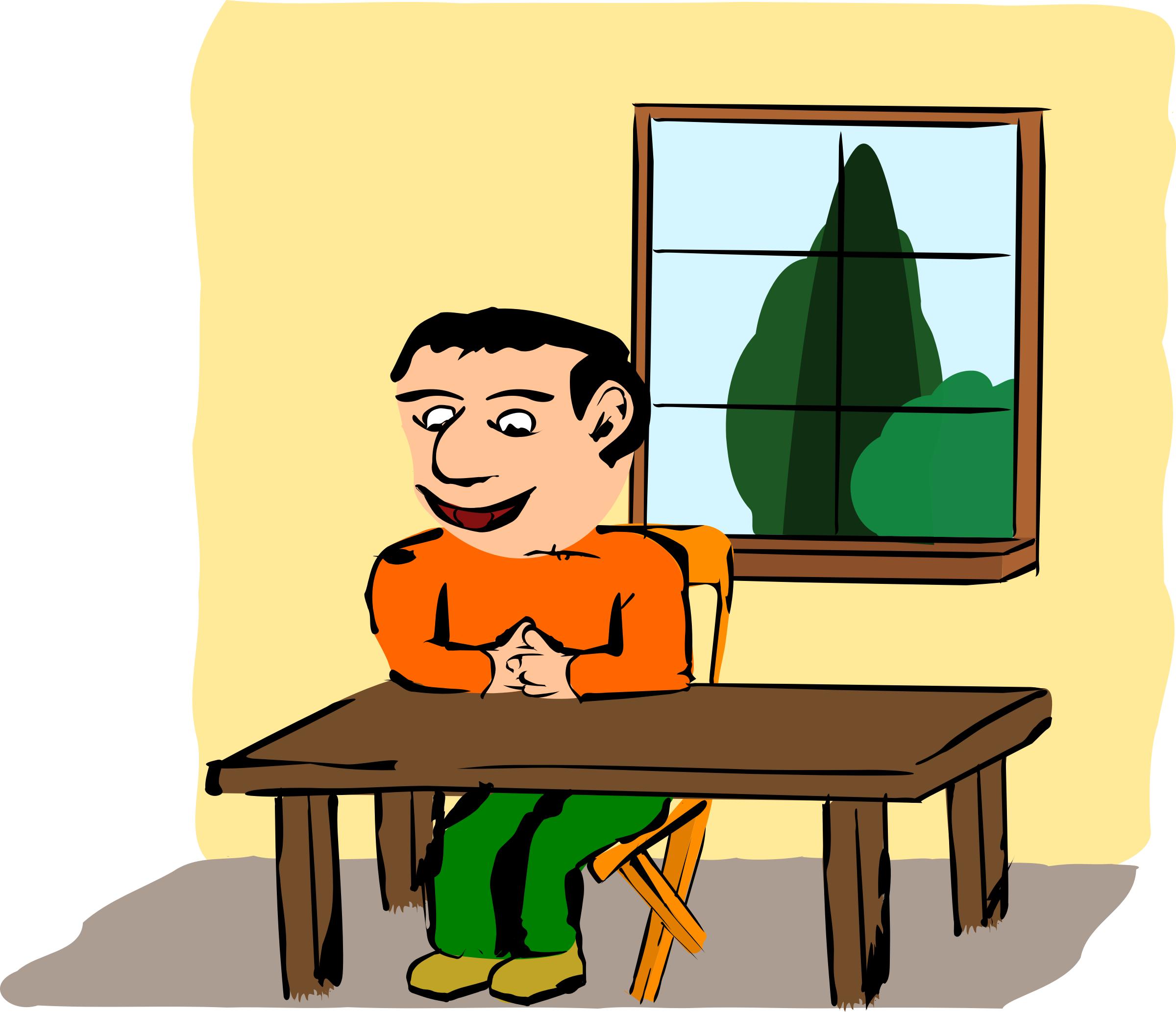Sitting at the table png