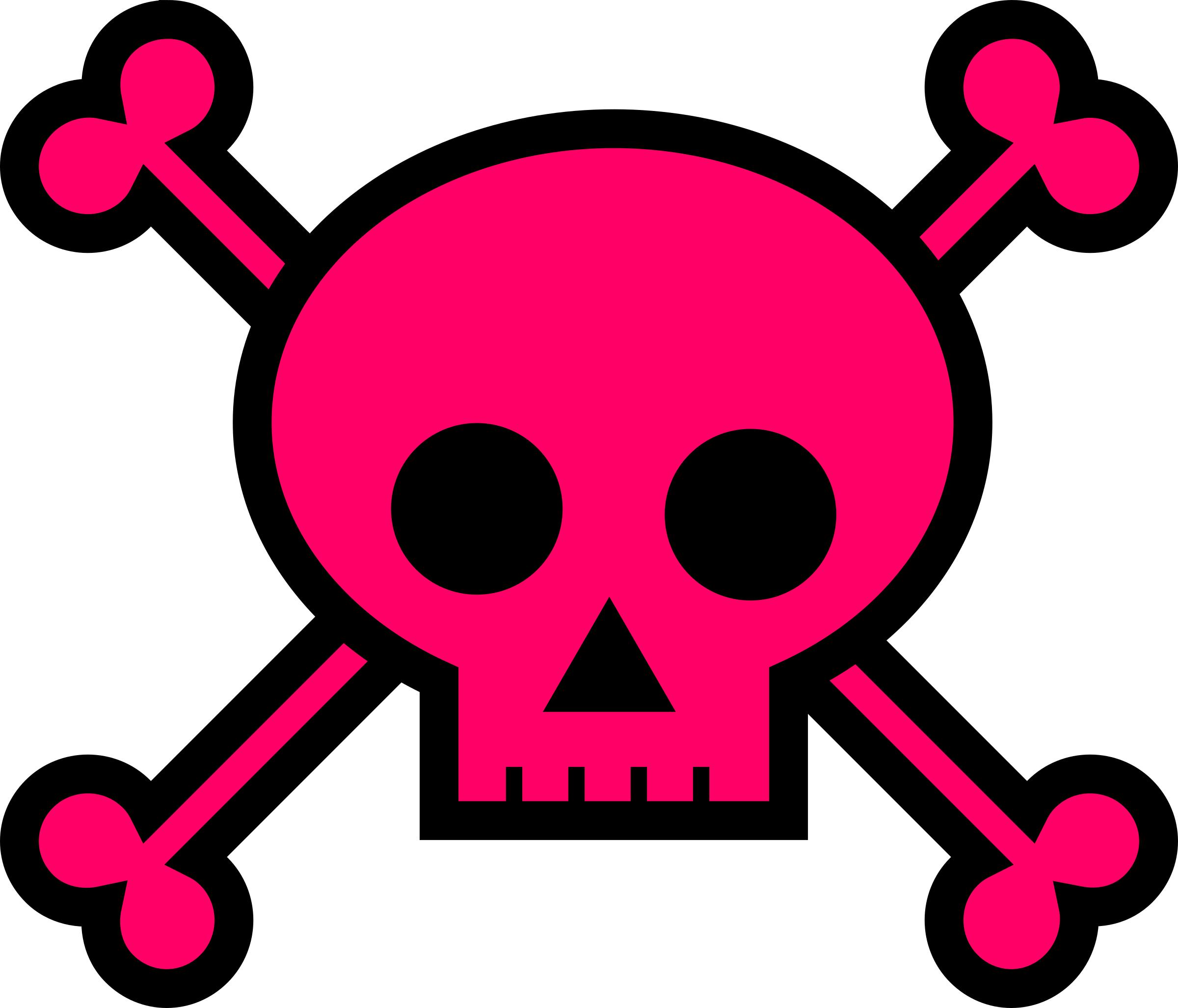 Skull and Crossbones Large Pink png