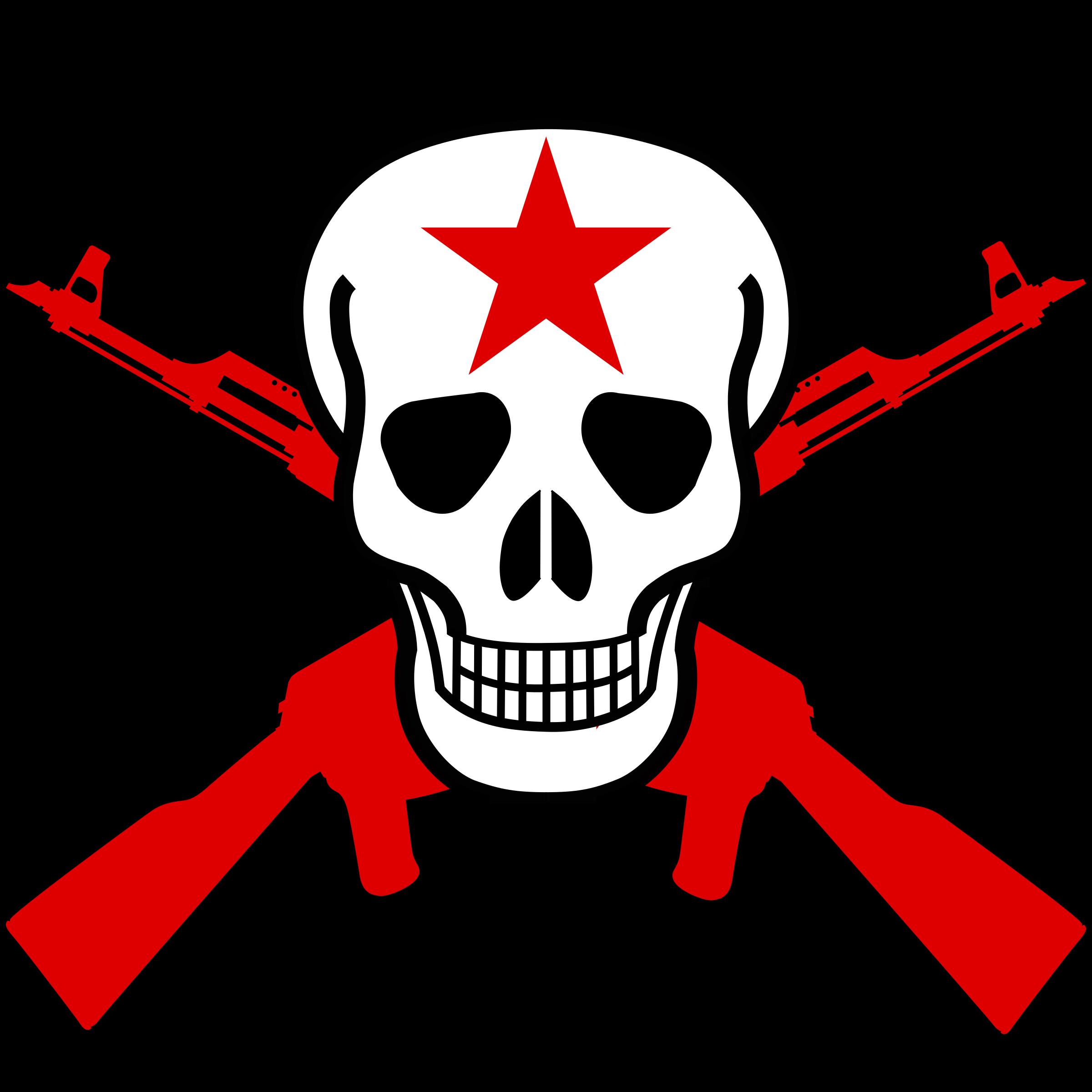 Skull and crossed guns PNG icons