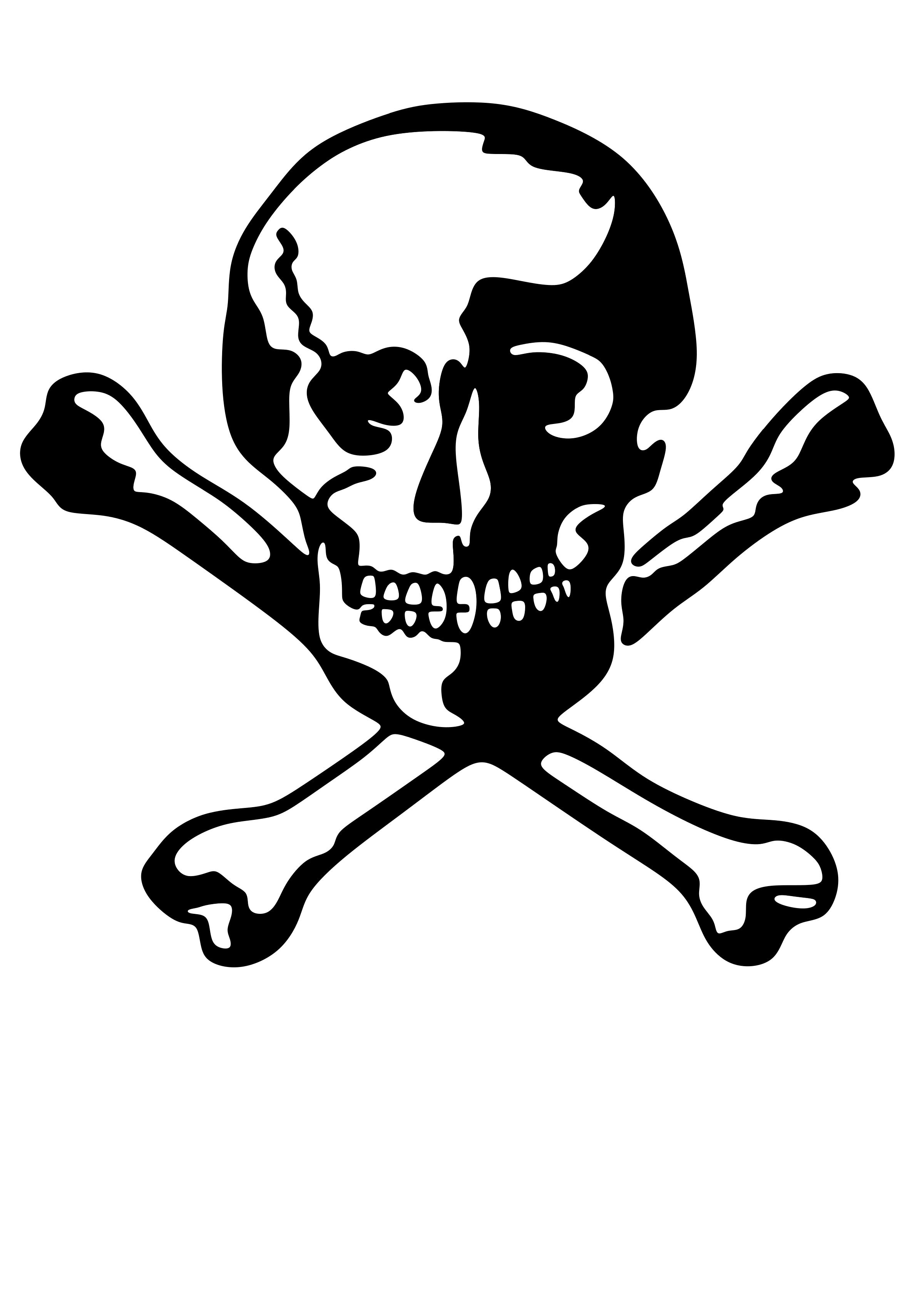 Skull stencil design icons