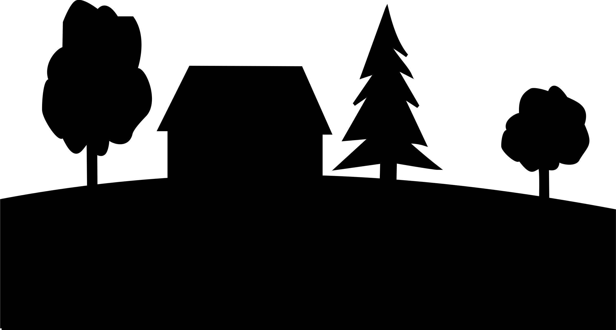 Skyline landscape with house png