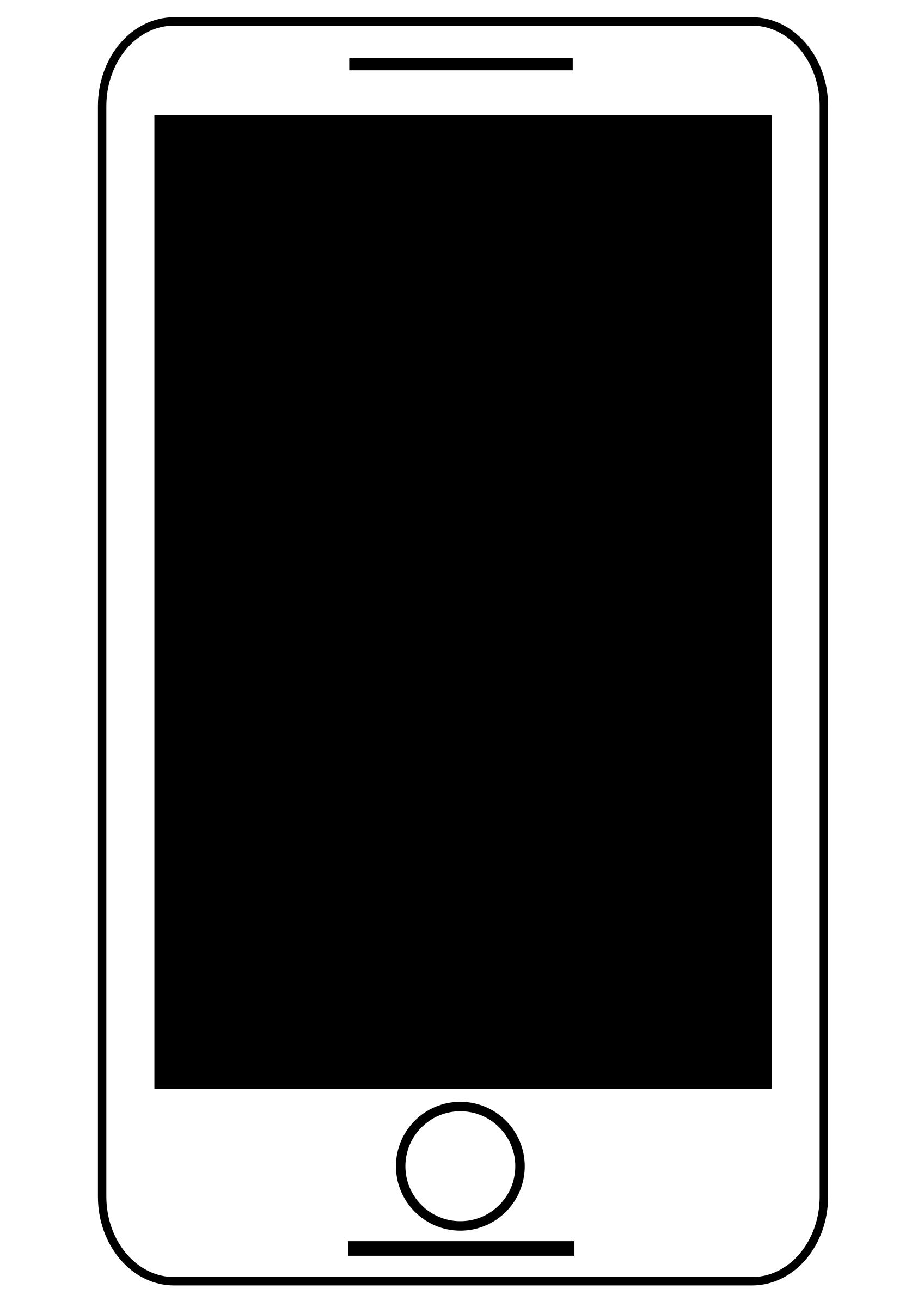 Smartphone - Tablet Black And White Free Clipart Icon png