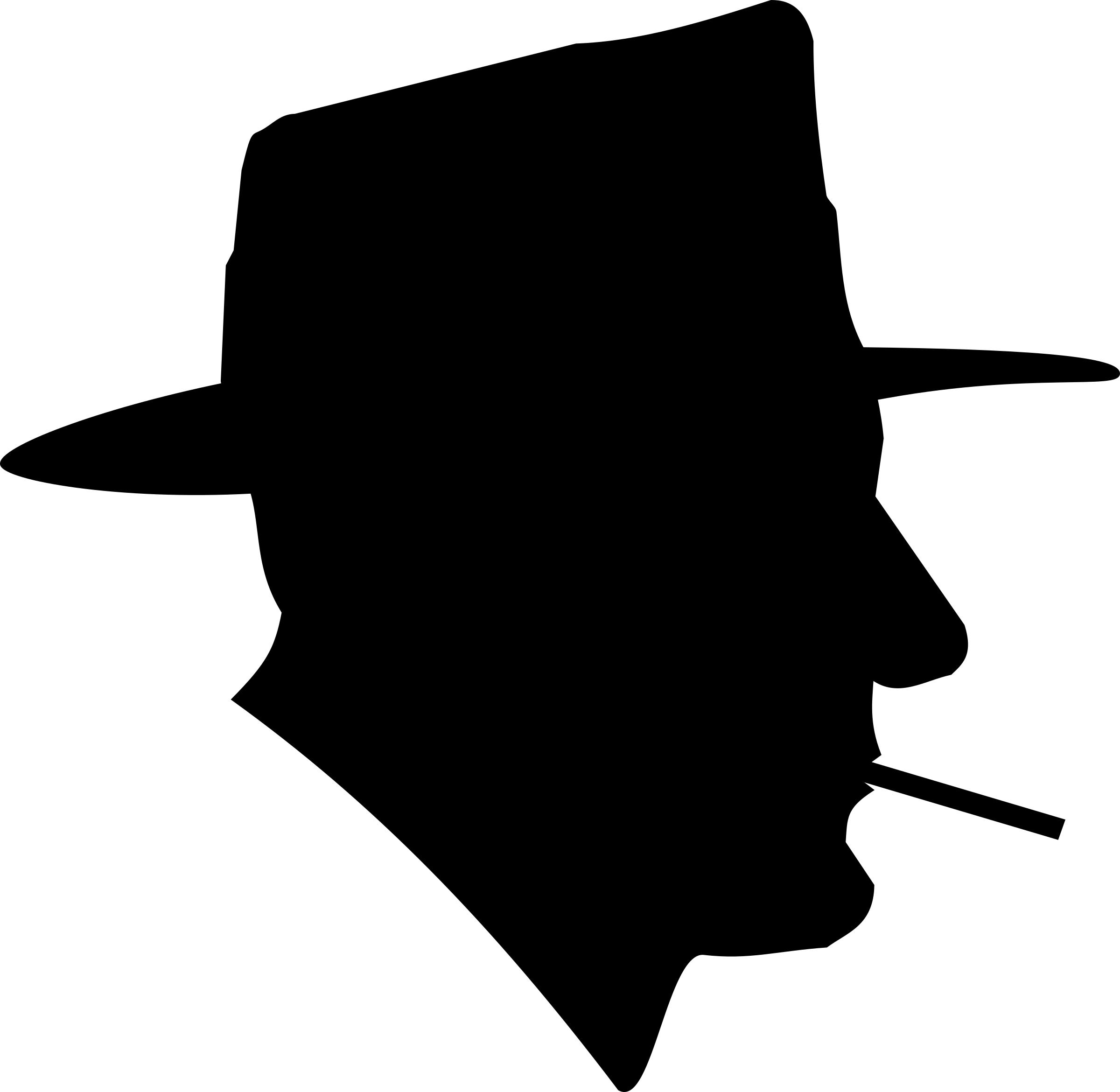 Smoking Man in Fedora Silhouette PNG icons
